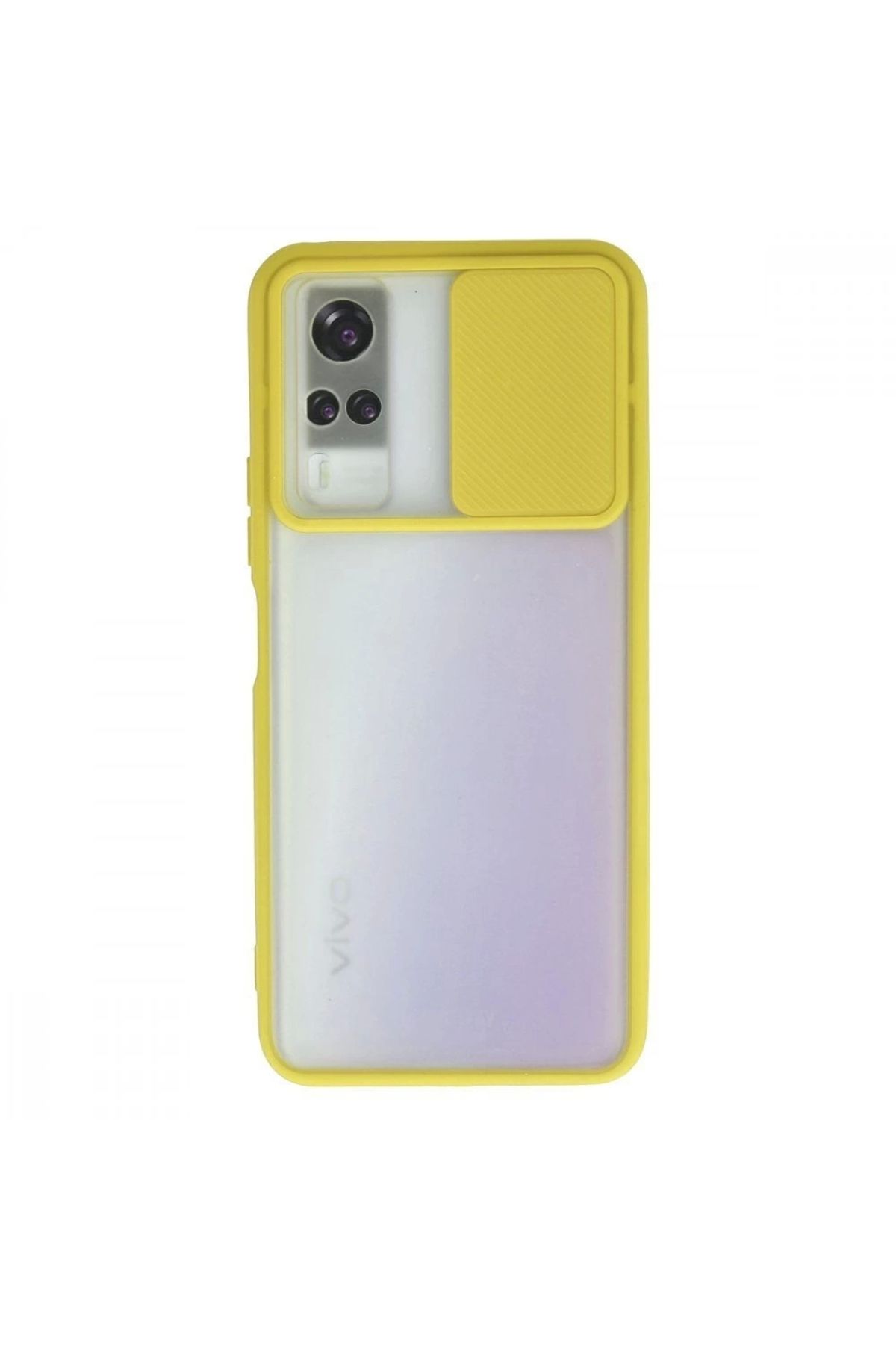 Lisinya Vivo Y53s Kılıf Palm Buzlu Kamera Sürgülü Silikon - Ürün Rengi : Lila - Lisinya