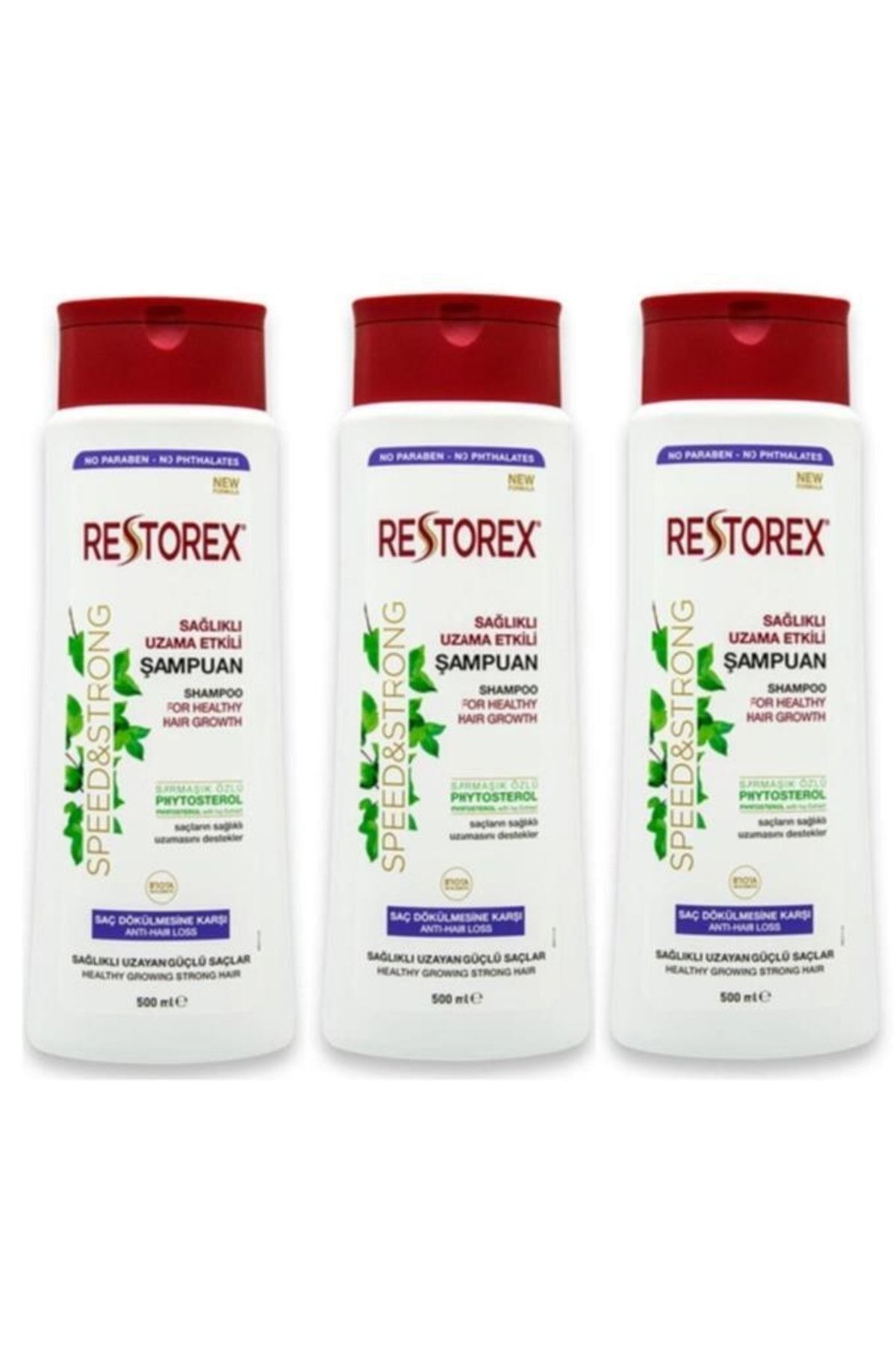 Restorex Sarmaşık Özlü Saç Dökülmesine Karşı Şampuan 500 Ml (3 Adet)