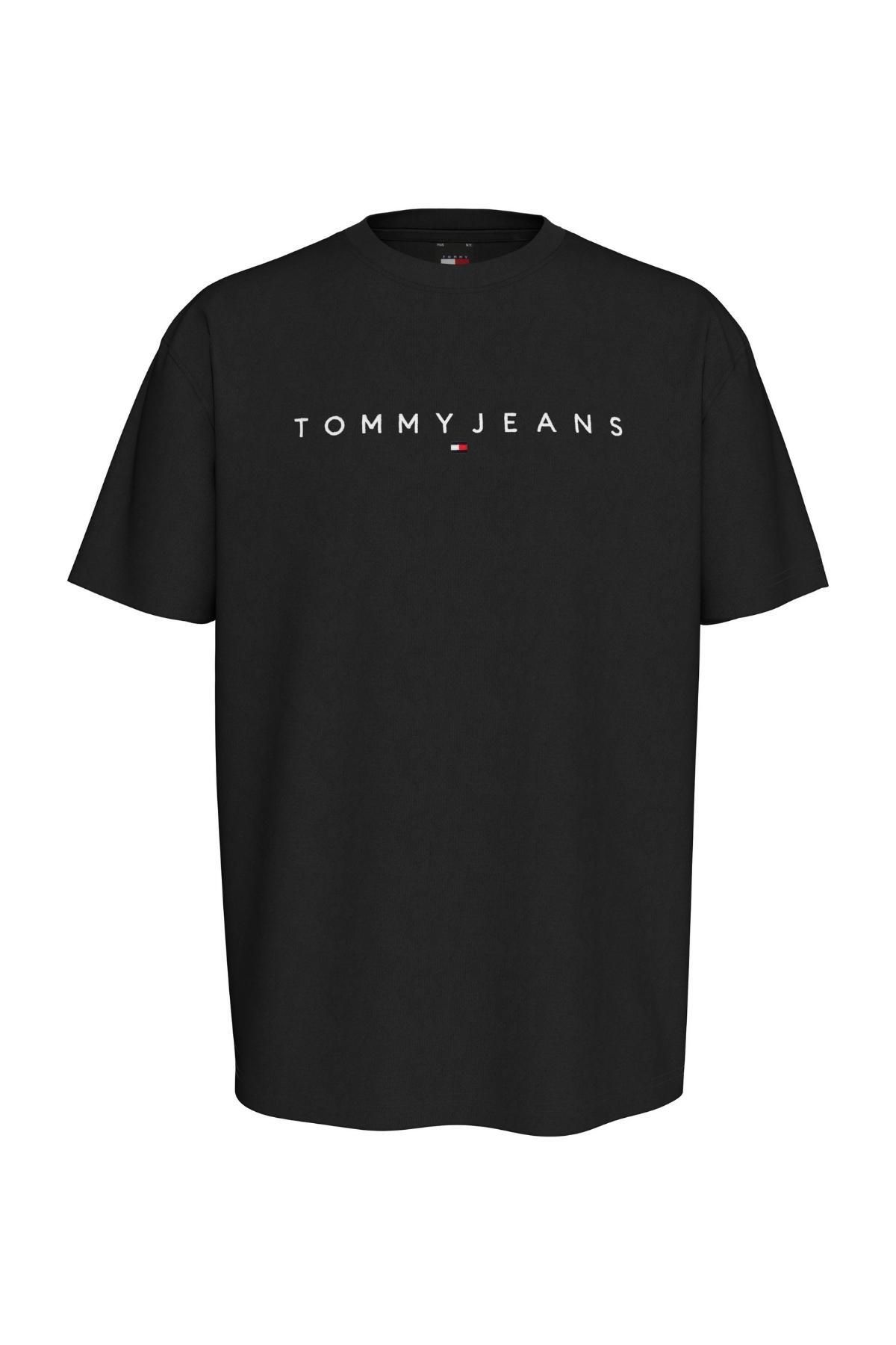 Tommy Hilfiger Erkek Marka Logolu Günlük Kullanıma Uygun Siyah T-Shirt Dm0dm17993-Bds
