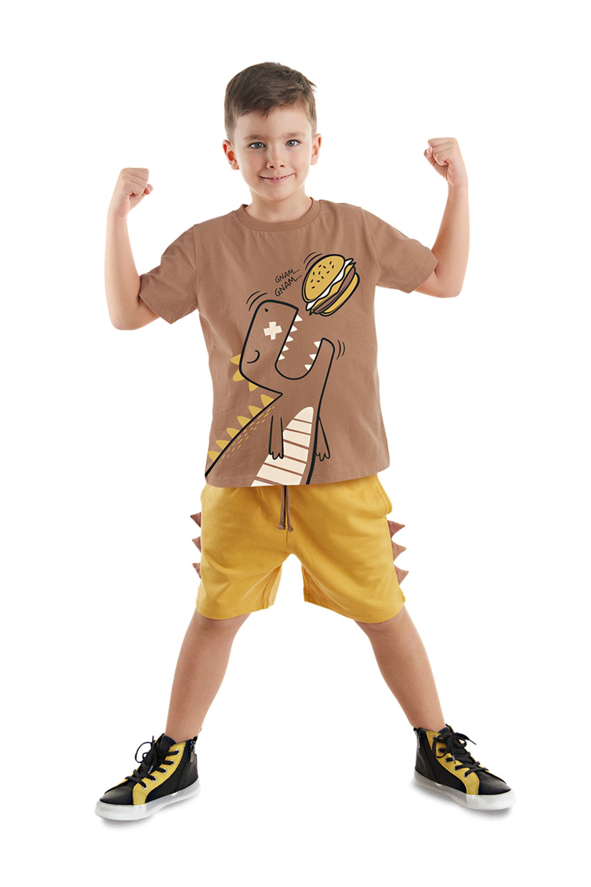 Denokids Oyuncu Dino Erkek Çocuk T-shirt Şort Takım