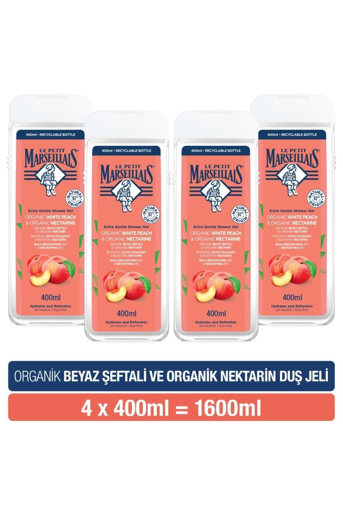 Le Petit Marseillais Beyaz Şeftali Ve Nektarin Nemlendirici Banyo Ve Duş Jeli 400 Ml X4