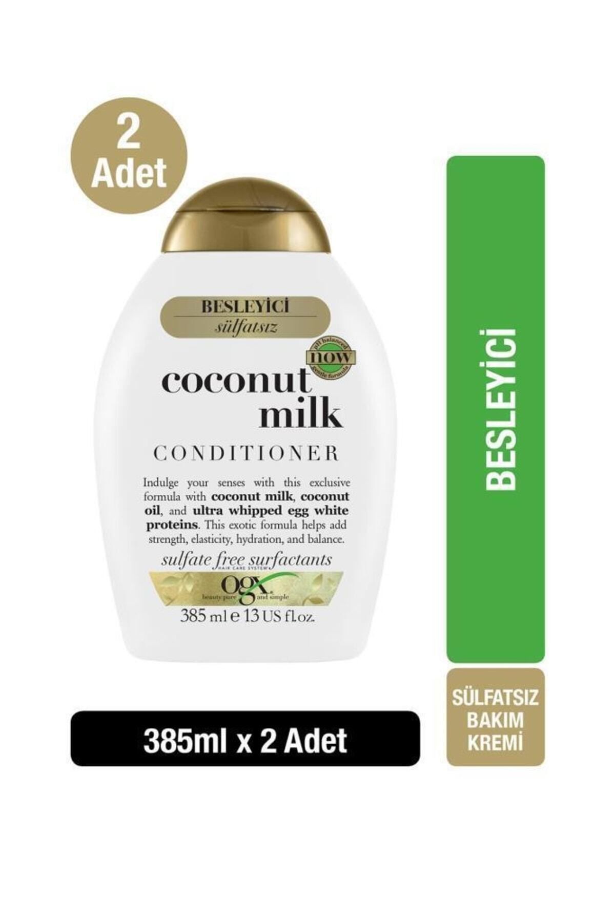 OGX Besleyici Coconut Milk Sülfatsız Saç Bakım Kremi 385 ml X2