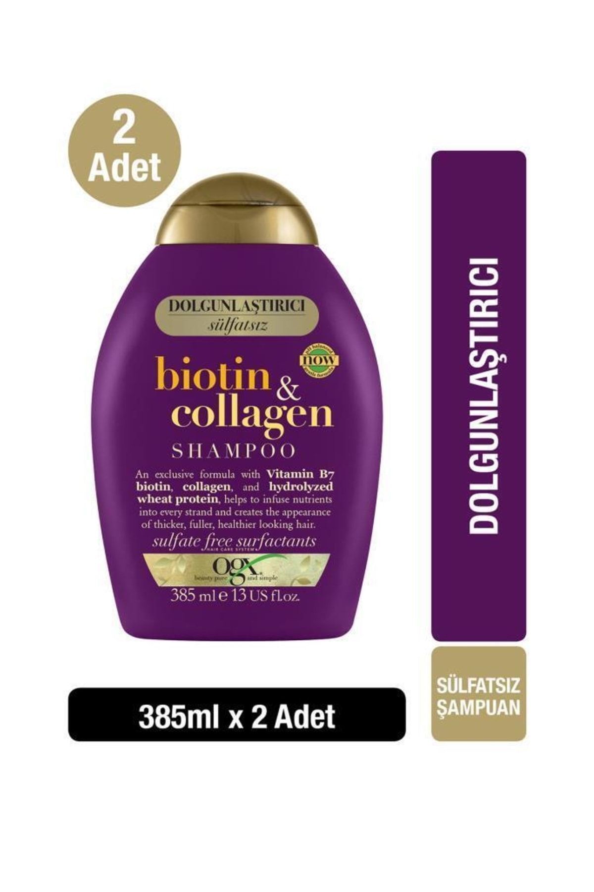 OGX Dolgunlaştırıcı Biotin & Collagen Şampuan 385 ml X 2 Adet