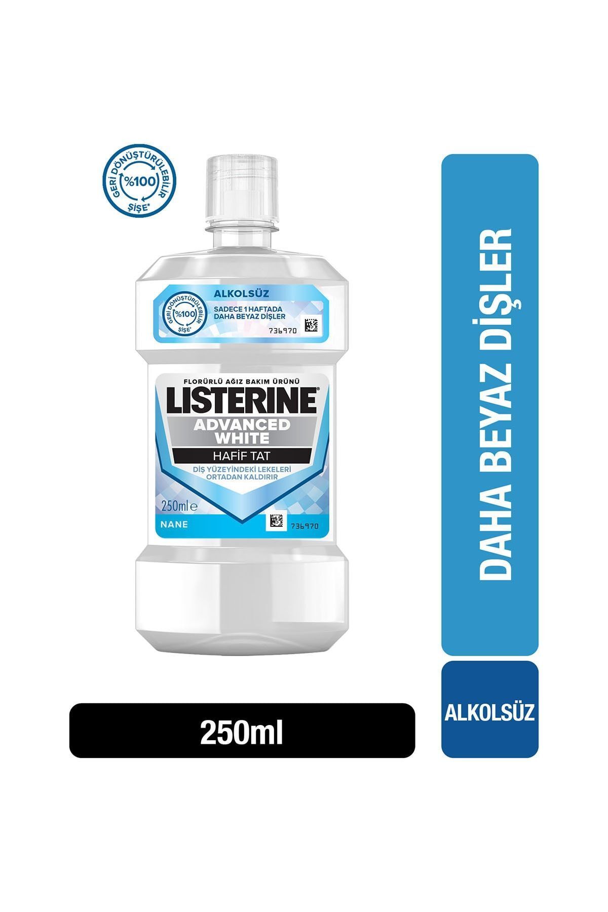 Listerine Advanced White Hafif Tat Ağiz Bakim Suyu 250 ml