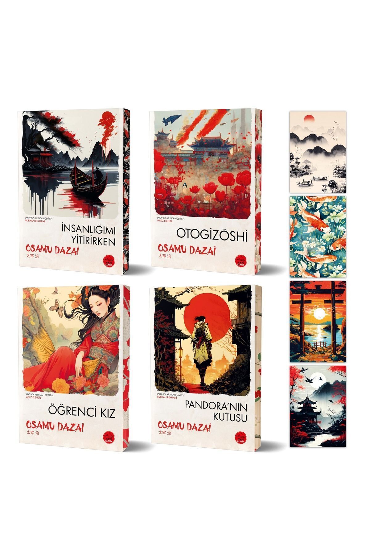 Dokuz Yayınları Japon Klasikleri Osamu Dazai Seti 4 Kitap seti Kartpostal Hediyeli