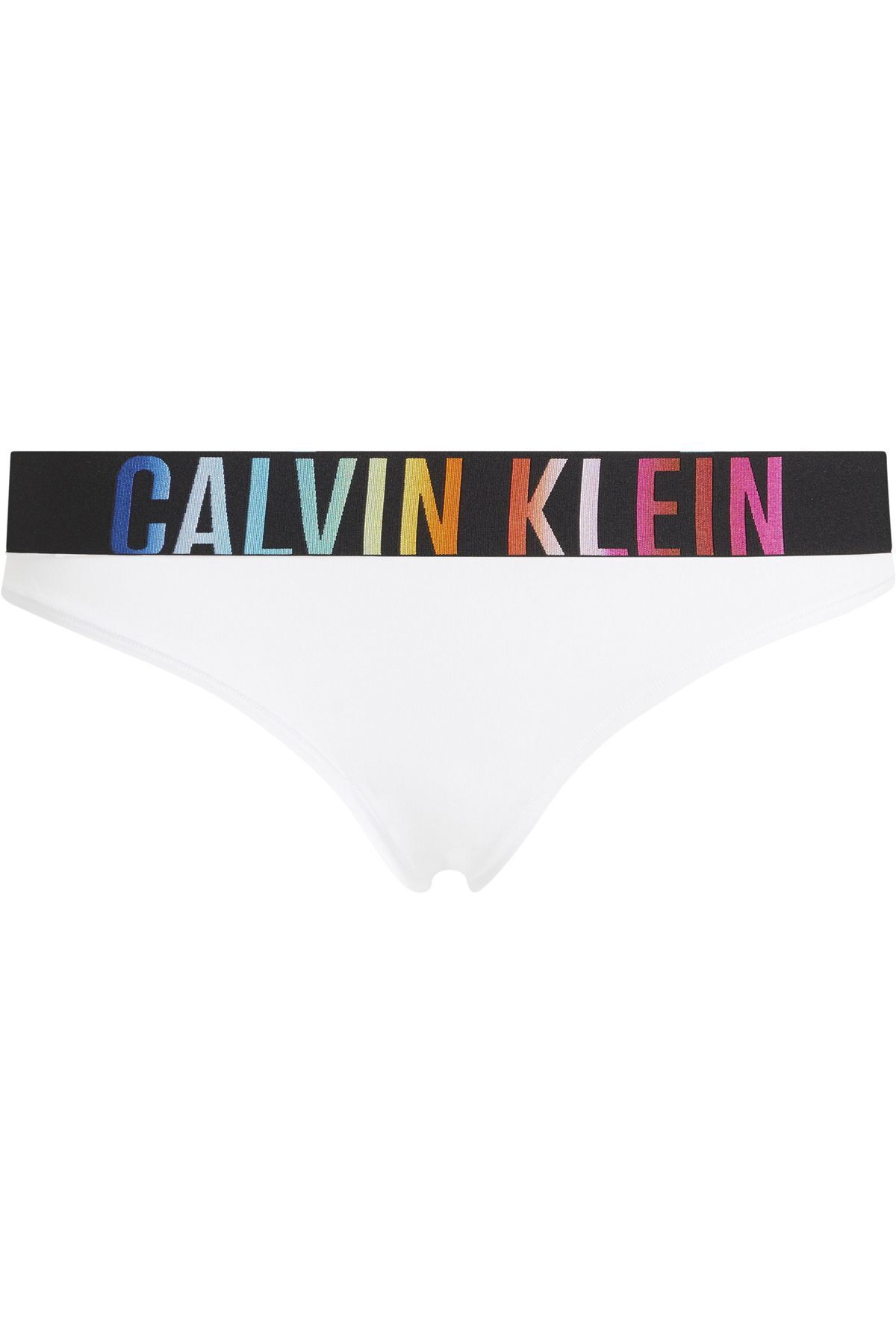 Calvin Klein Kadın Marka Logolu Elastik Bantlı Günlük Kullanıma Uygun White Külot 000qf7833e-100