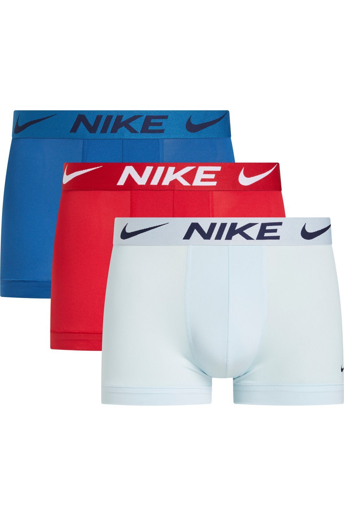 Nike Erkek Marka Logolu Elastik Bantlı Günlük Kullanıma Uygun Kırmızı-Lacivert-Mavi Boxer 0000KE1156-X29