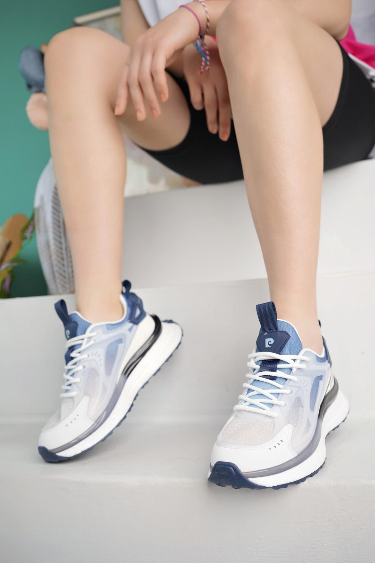 Pierre Cardin 10106 Beyaz-mavi Memory Foam Kadın Sneakers
