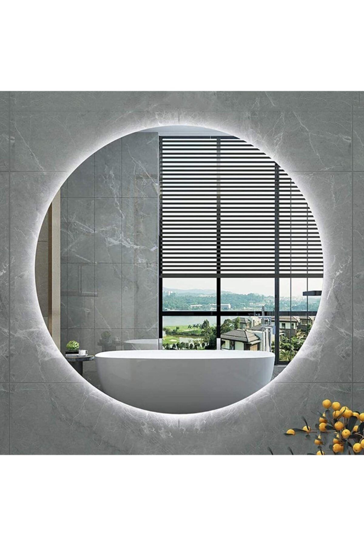 Toprak dekor 80cm Ledli Banyo Aynası Beyaz Led