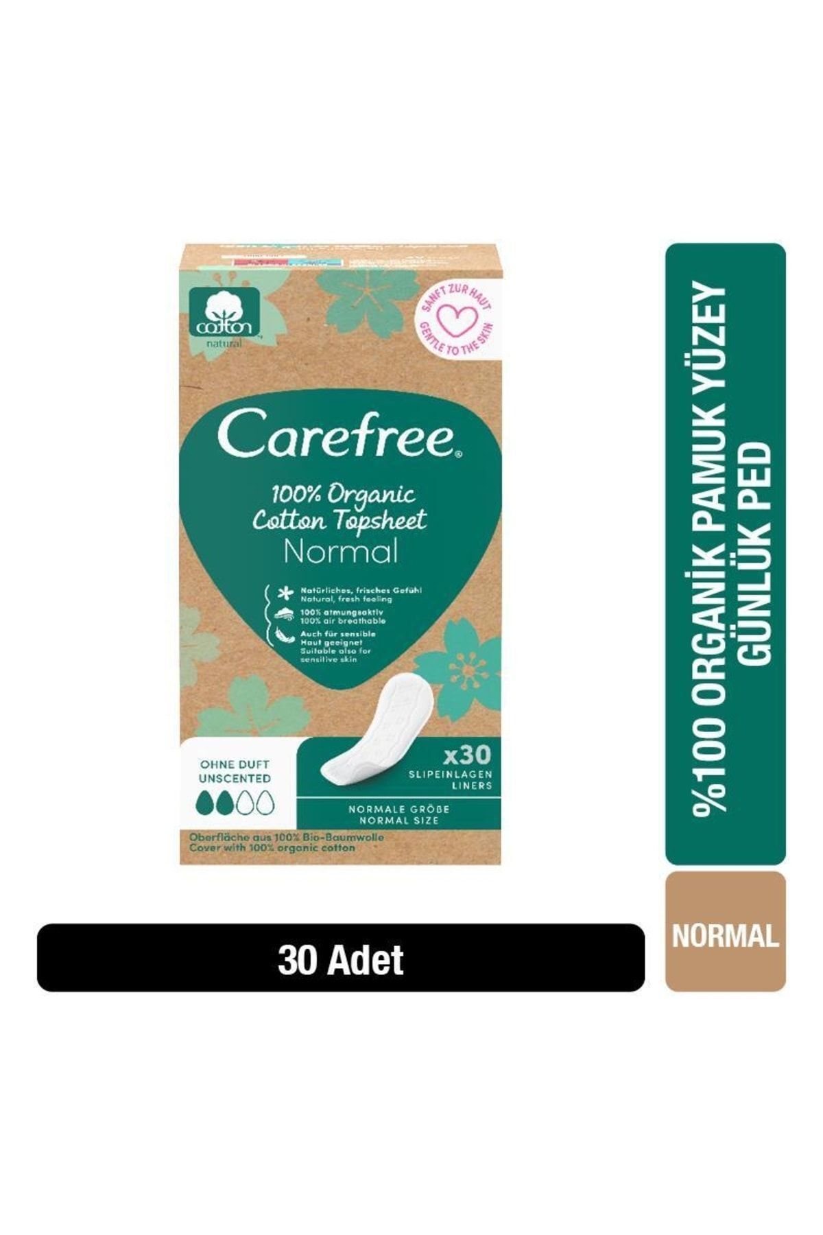 Carefree Organic Cotton Topsheet Normal Günlük Ped 30'lu Paket