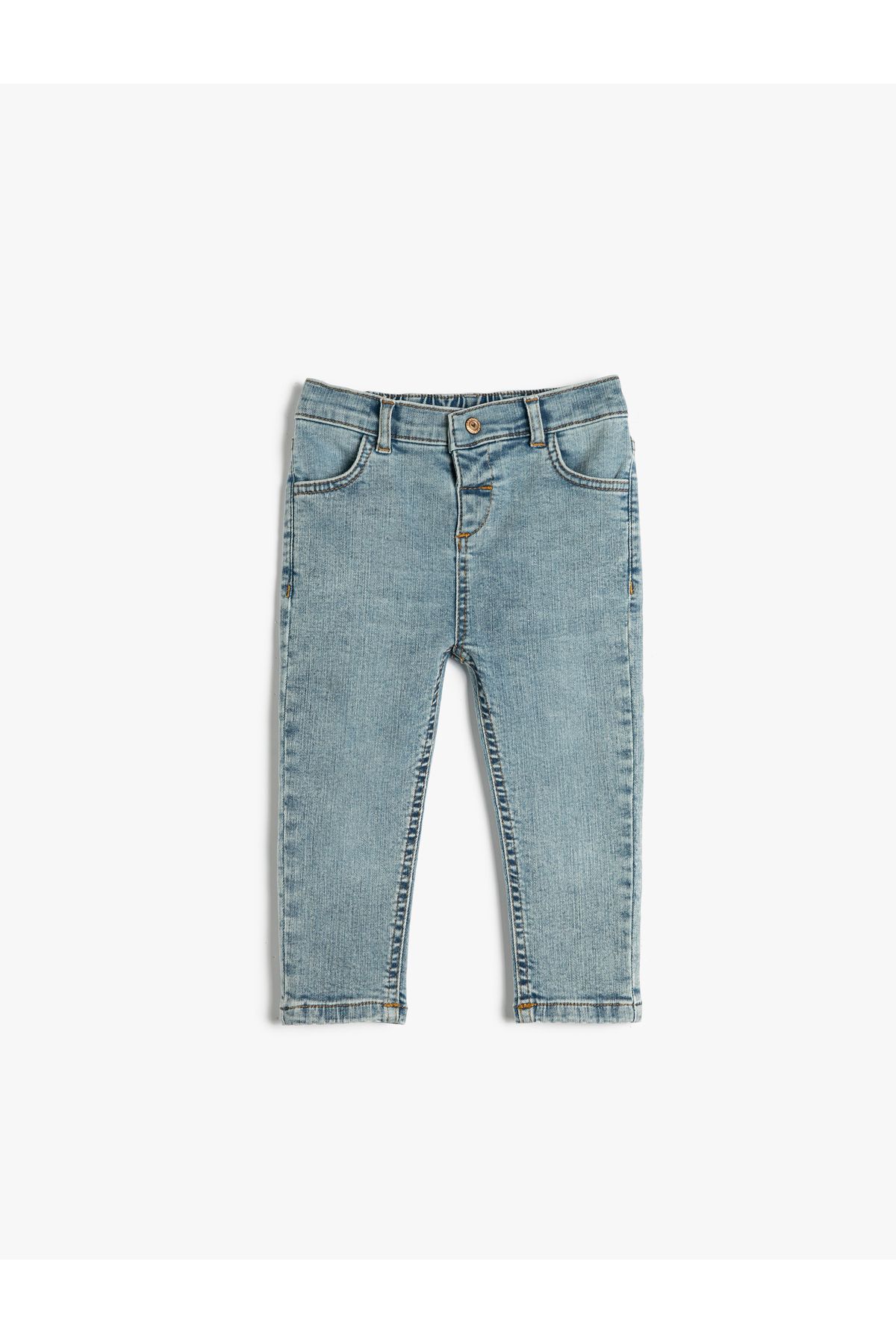 Koton Kot Pantolon Beli Lastikli Cepli Pamuklu - Straight Jean