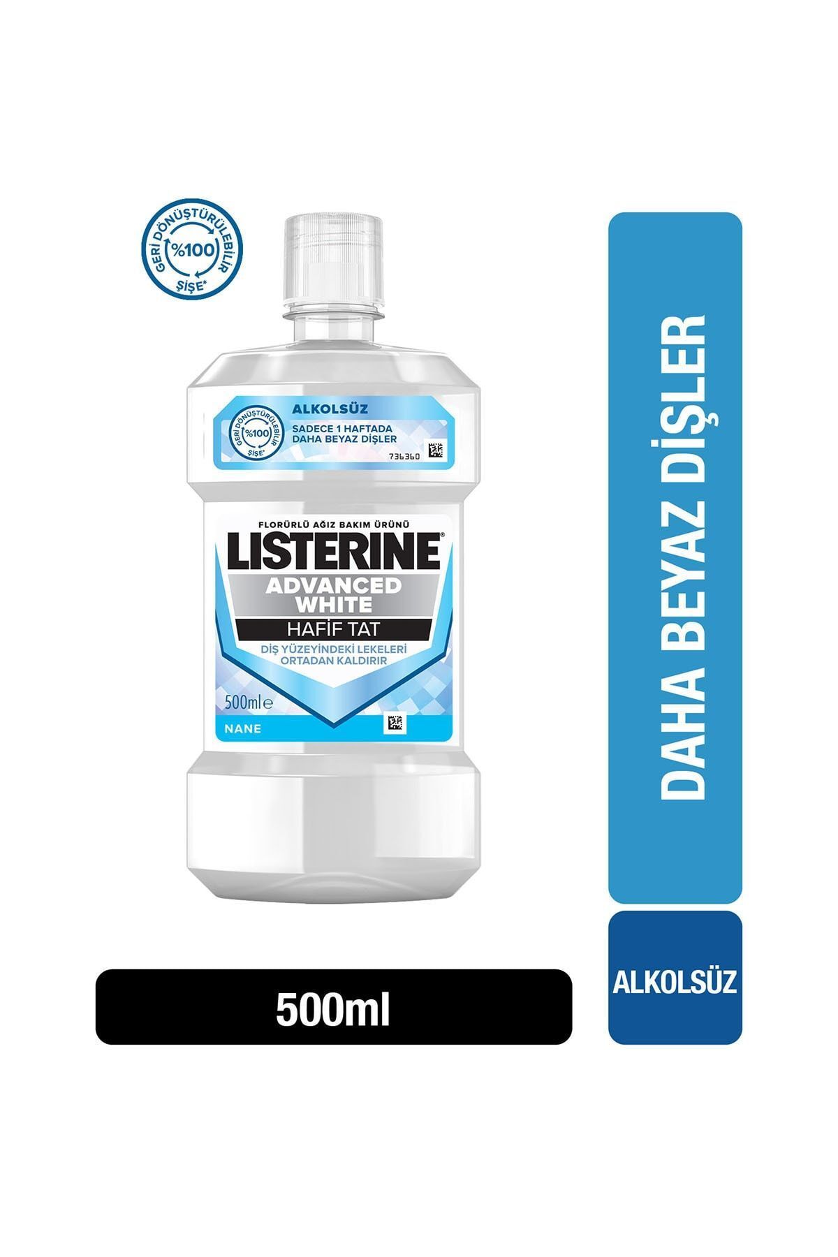 Listerine Advanced White Hafif Tat Ağiz Bakim Suyu 500 ml
