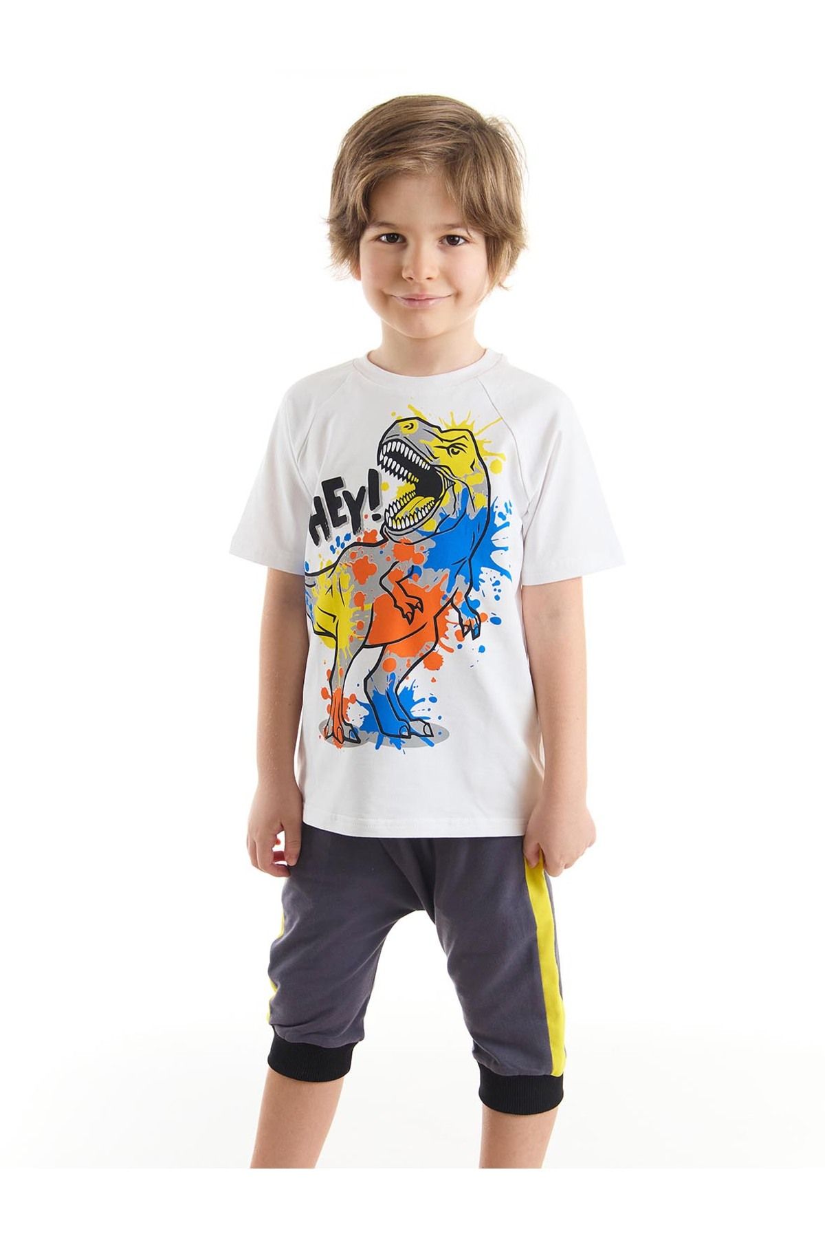 MSHB&G Dino Splash Erkek Çocuk T-shirt Kapri Şort Takım