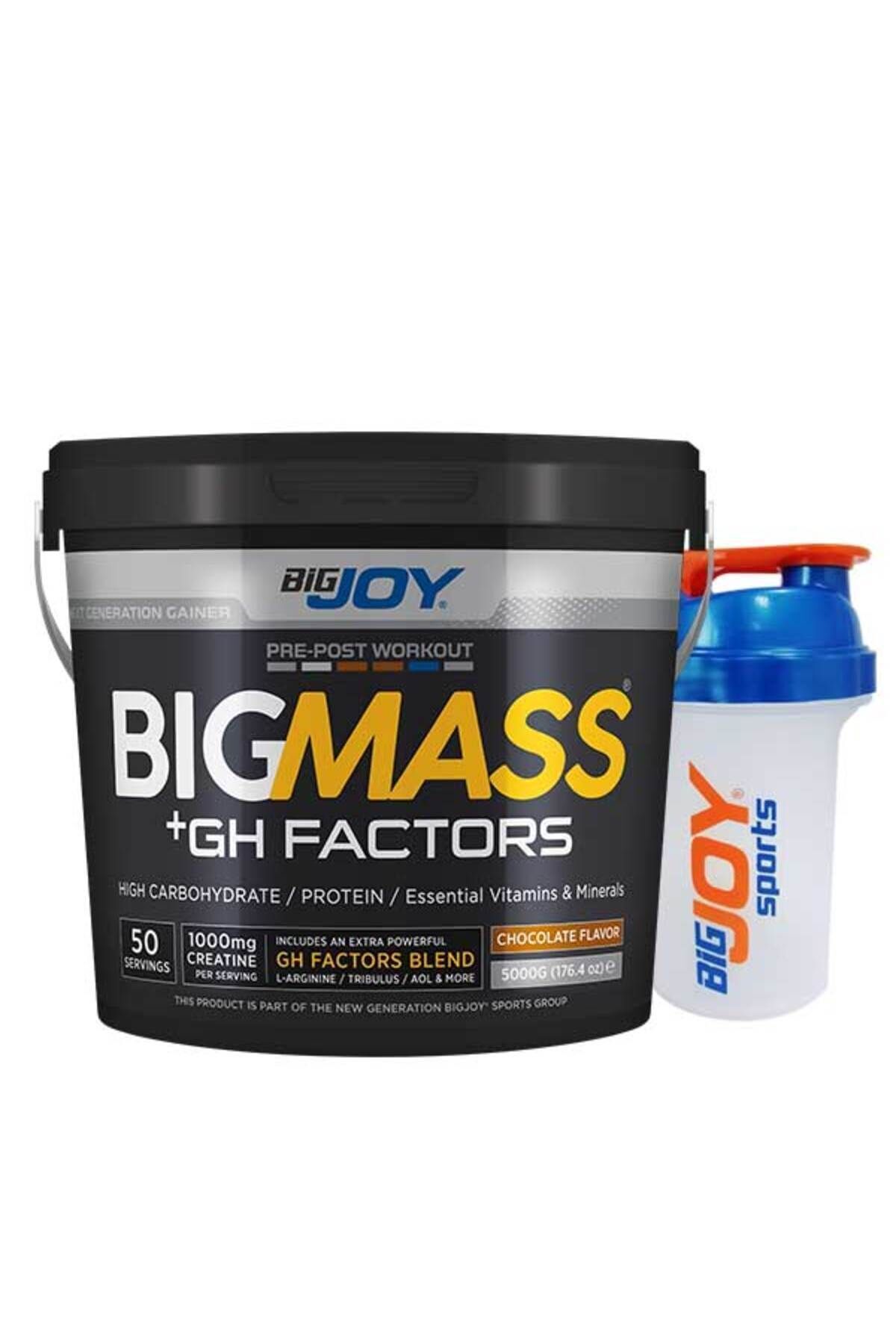 Bigjoy Sports Bigmass Gh Factors Mass Gainer 5 Kg Çikolatalı Karbonhidrat Tozu - Protein - Shaker 500 ml