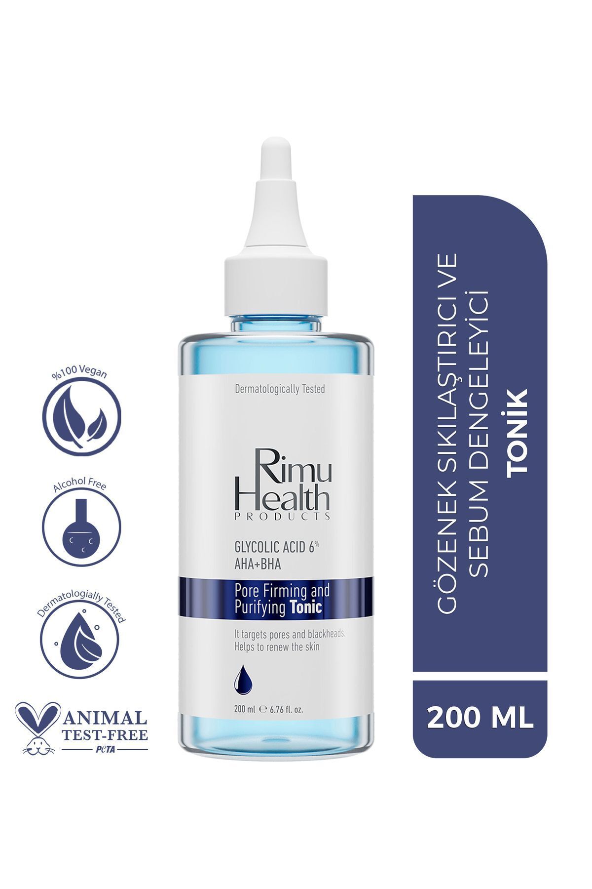Rimu Health Products Gözenek Sıkılaştırıcı, Arındırıcı Ve Canlandırıcı Etkili Yüz Bakım Toniği (GLYCOLİC ACİD - AHA)