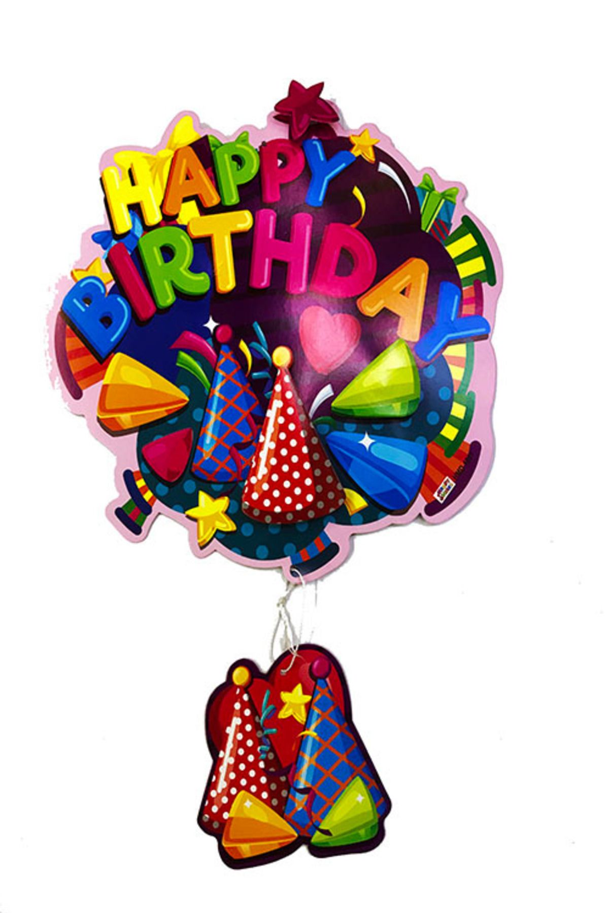 Astra Market Happy Birthday Yazılı Asmalı 3D Doğum Günü Süsleme (Lisinya)
