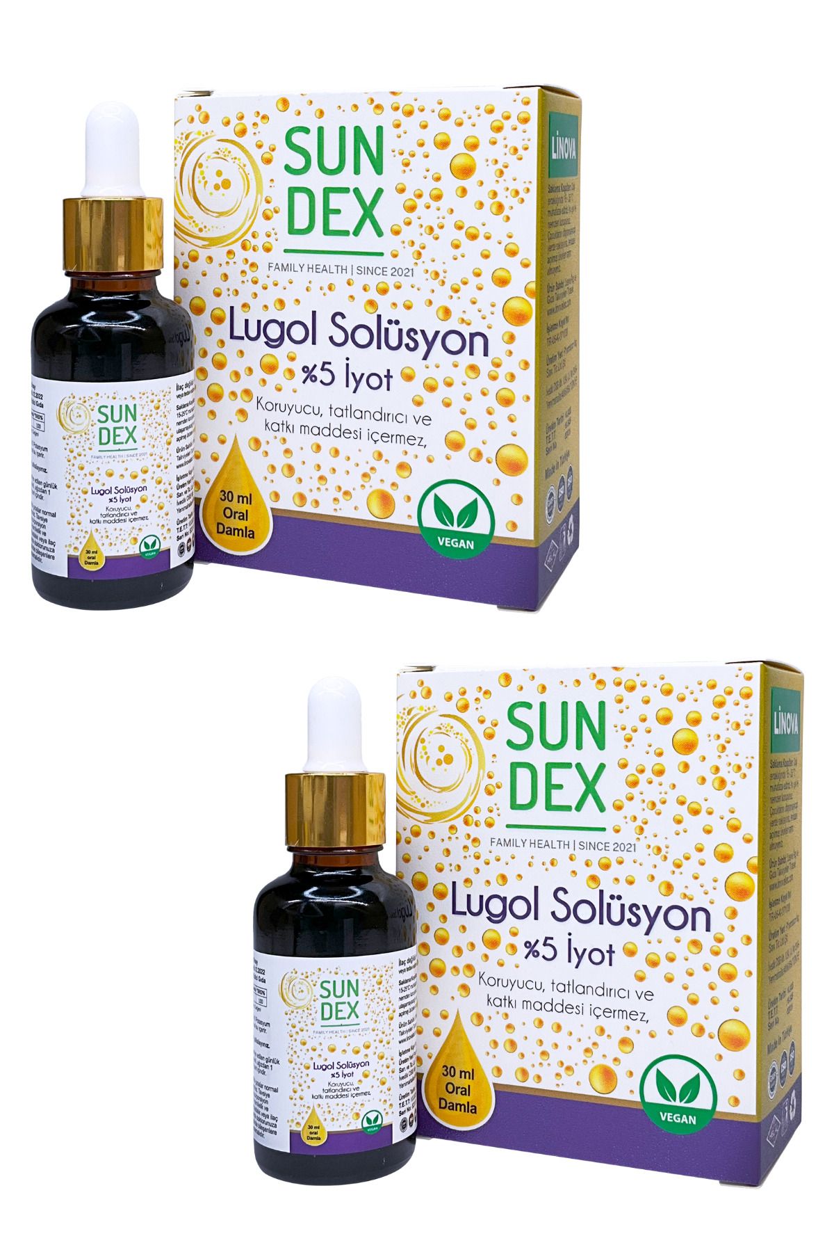 Sun Dex Family Health Since 2021 2’li Paket Lugol Solüsyon %5 Iyot 30 Ml Damla