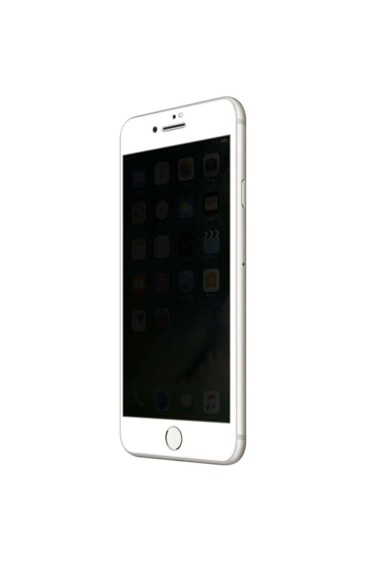 Telefon Aksesuarları Iphone 8 Plus Kavisli Gizlilik Filtreli Zengin Çarşım Hayalet Ekran Koruyucu Beyaz