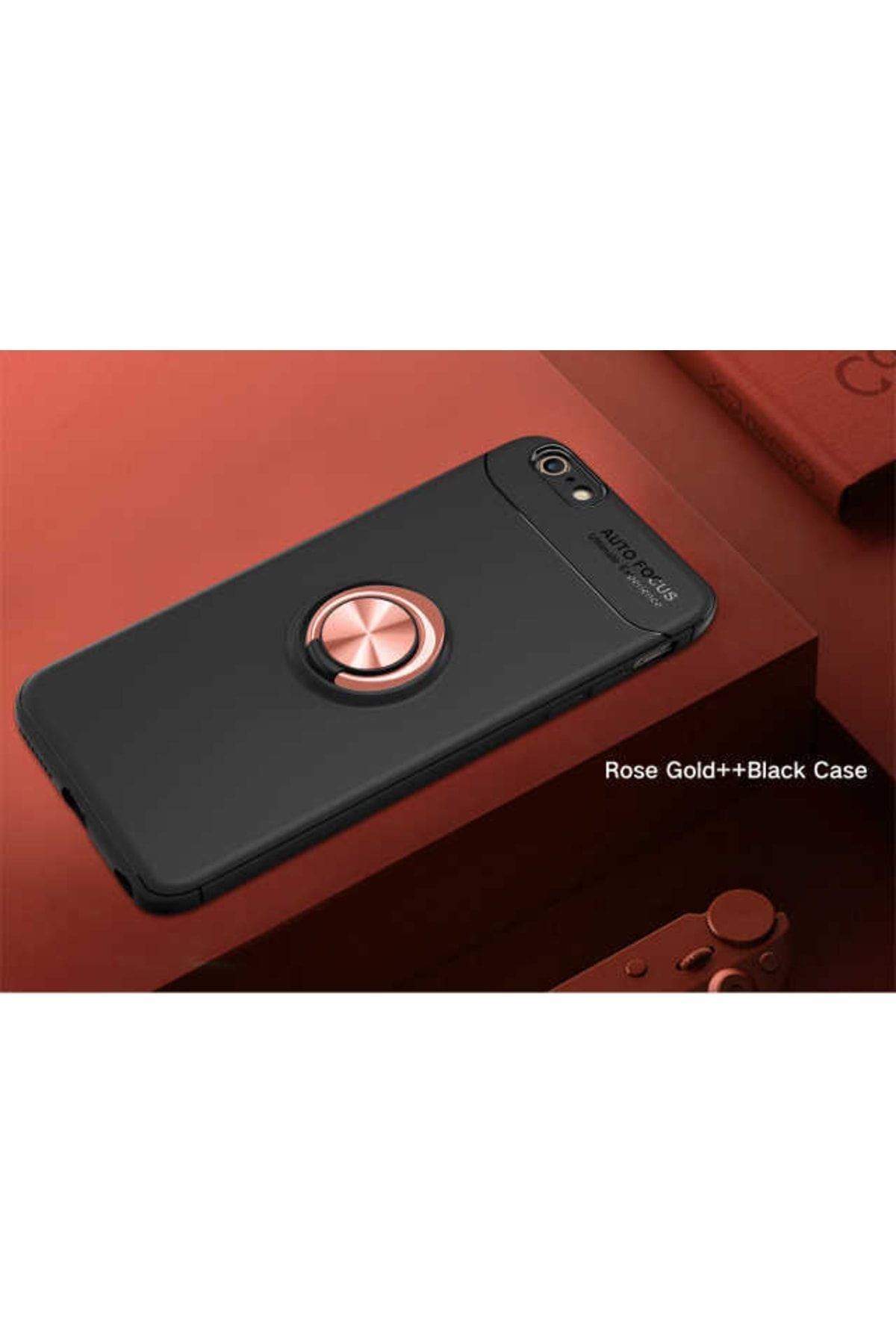 Anka Cep Cep Telefonu Aksesuarları iPhone 6S Plus Kılıf Ravel Yüzüklü Silikon Kapak + Kablo Koruma + Ekran Koruma