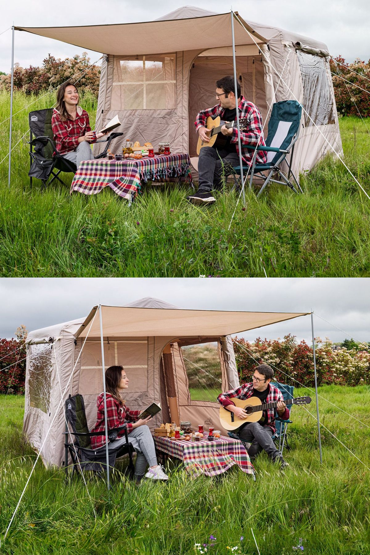 welcomein Campfit 5 Mevsim Şişme Çadır Kolay Kurulum Soba Kurulabilen Kamp Çadırı Şişme Çadır