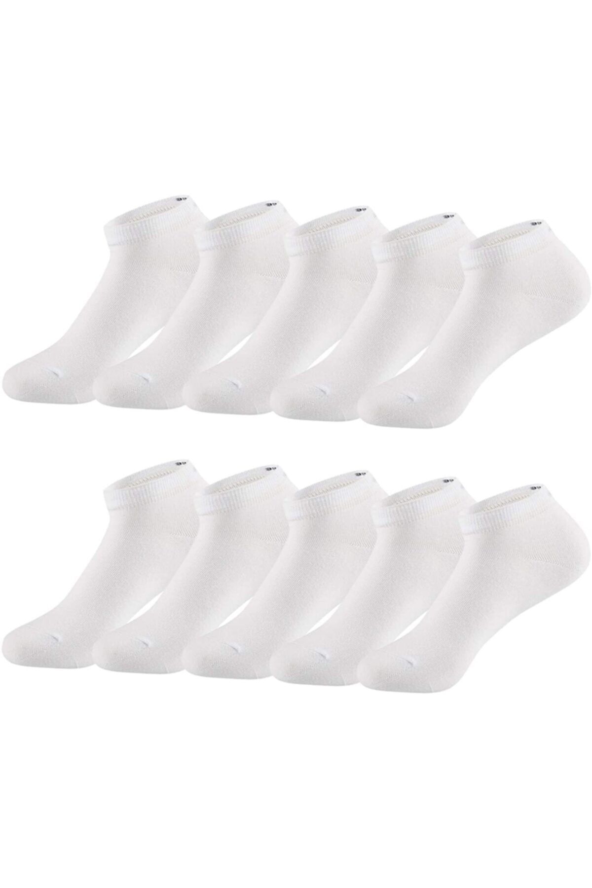 Genel Markalar 10 Çift Bilek Boy Düz Beyaz Patik Pamuklu Çorap