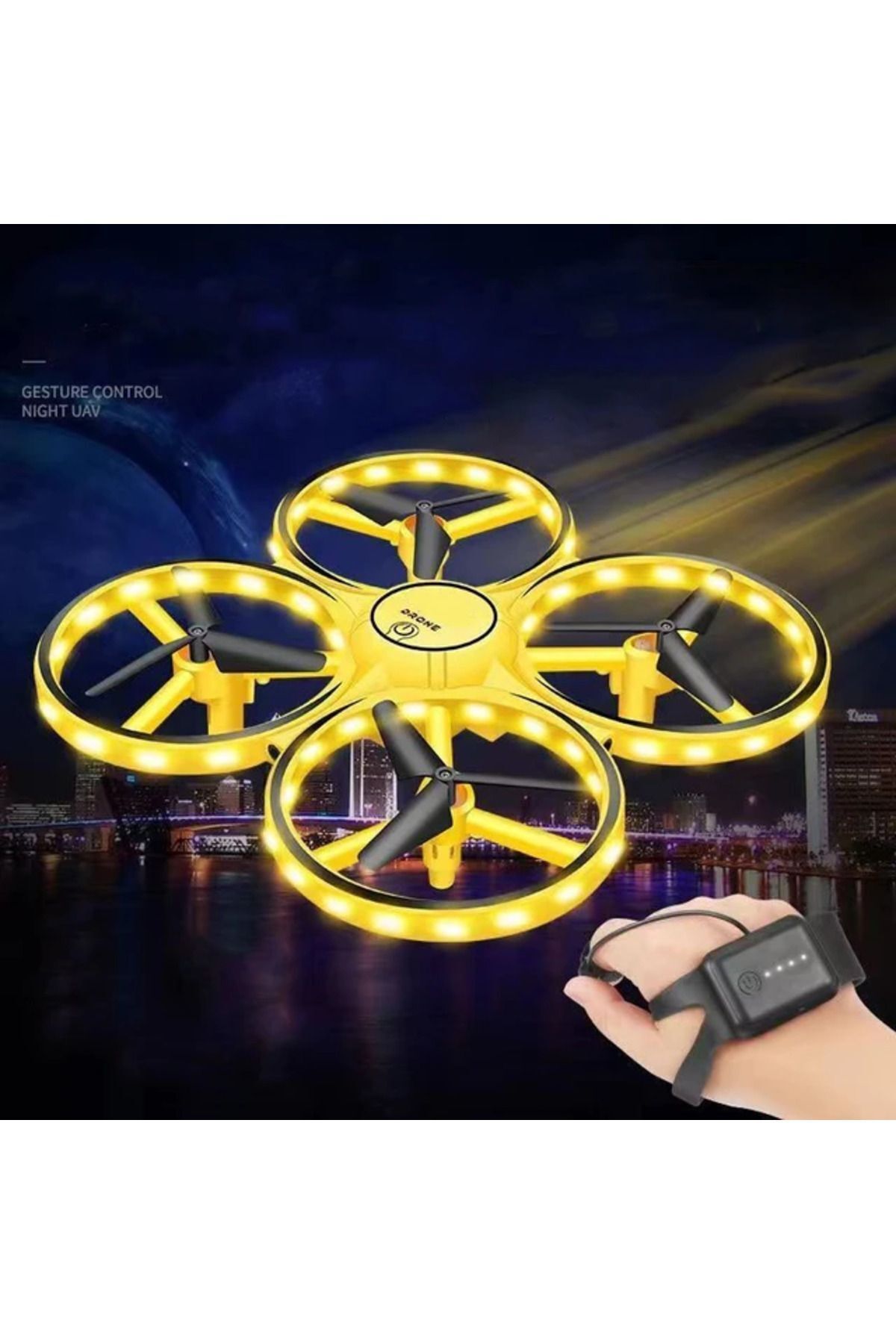 Fable Hareket Kontrollü RC Drone! El Sensörü, Akıllı Saat Kontrollü, 360° Döndürme, LED Işık, 3 Mod
