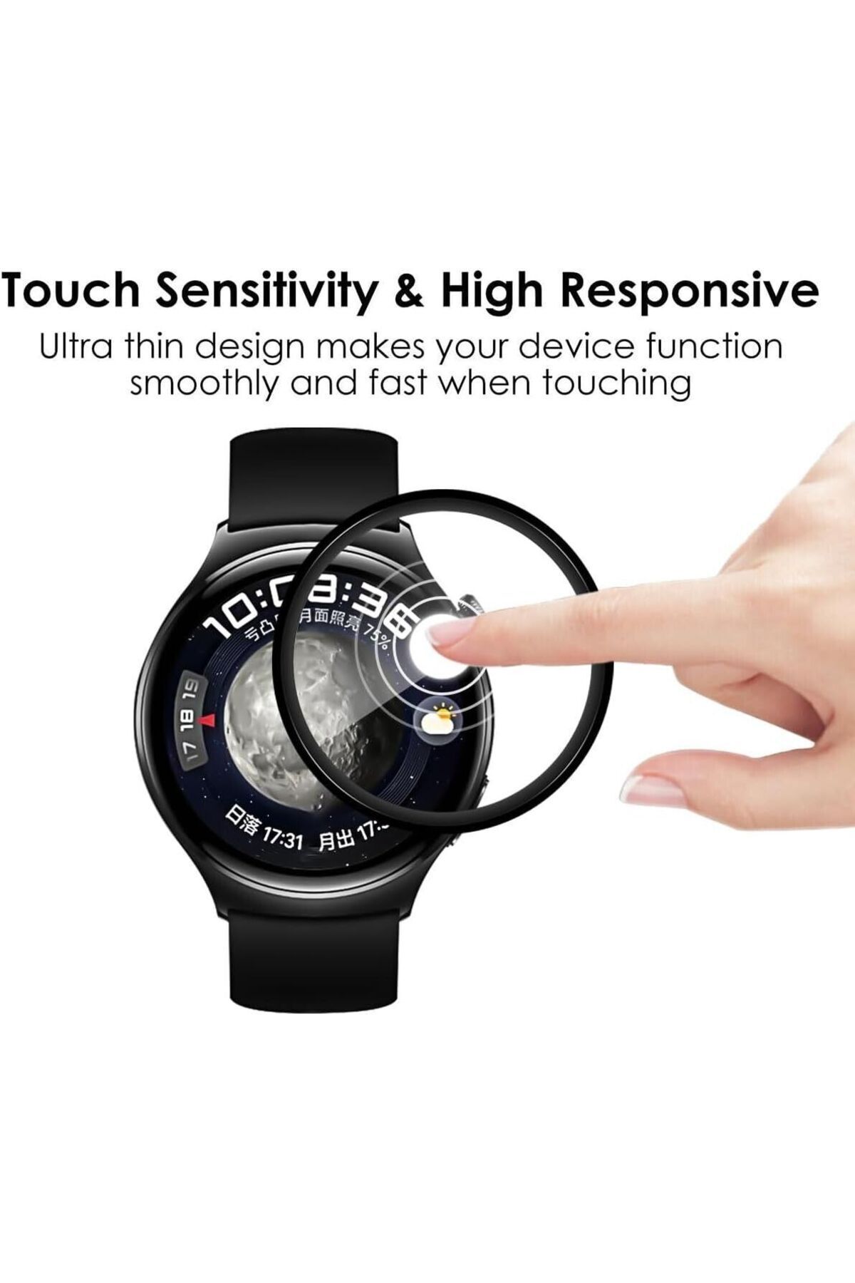 Nezih Case Huawei Watch 4 46mm Uyumlu Güçlendirilmiş Pmma Pet Saat Ekran Koruyucu