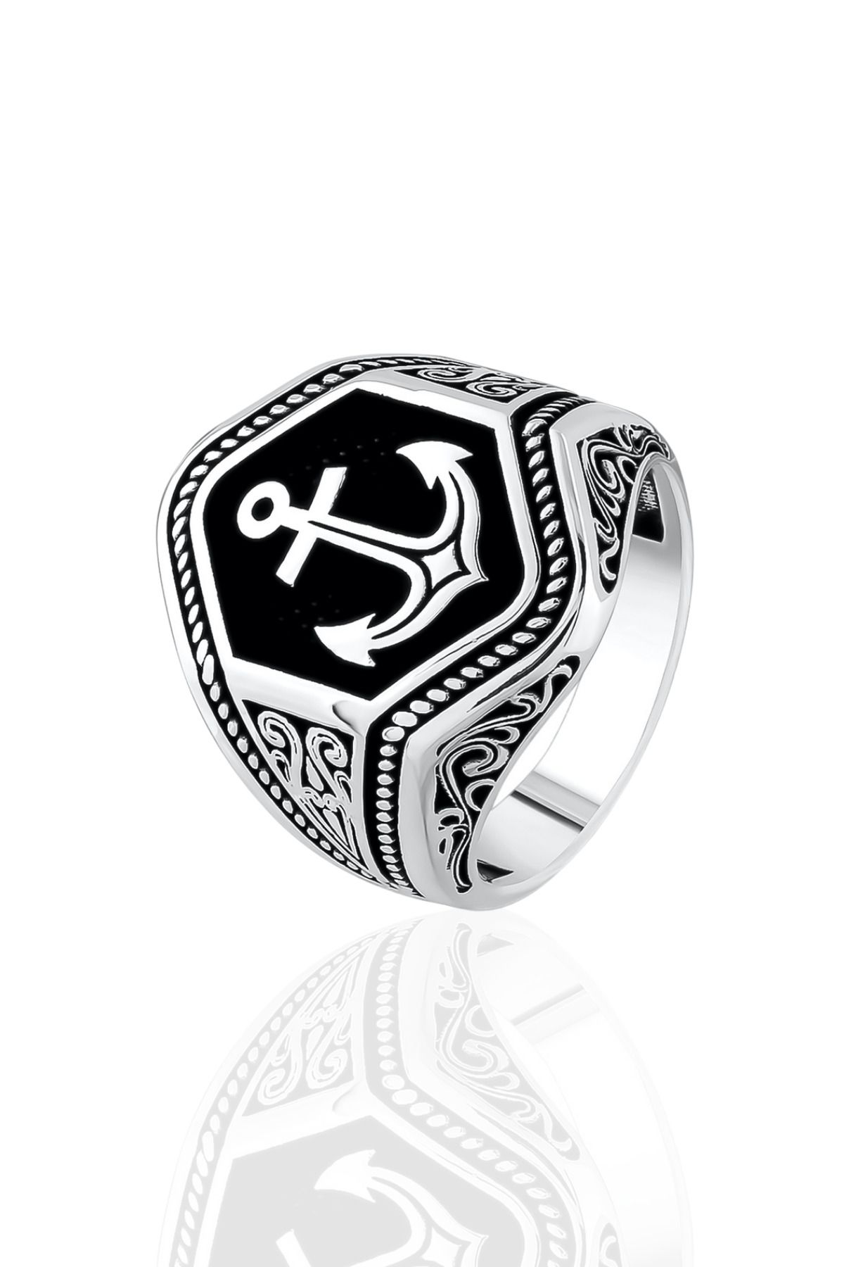 Ring Of The King Denizci Çapası 925 Ayar Gümüş Erkek Yüzük