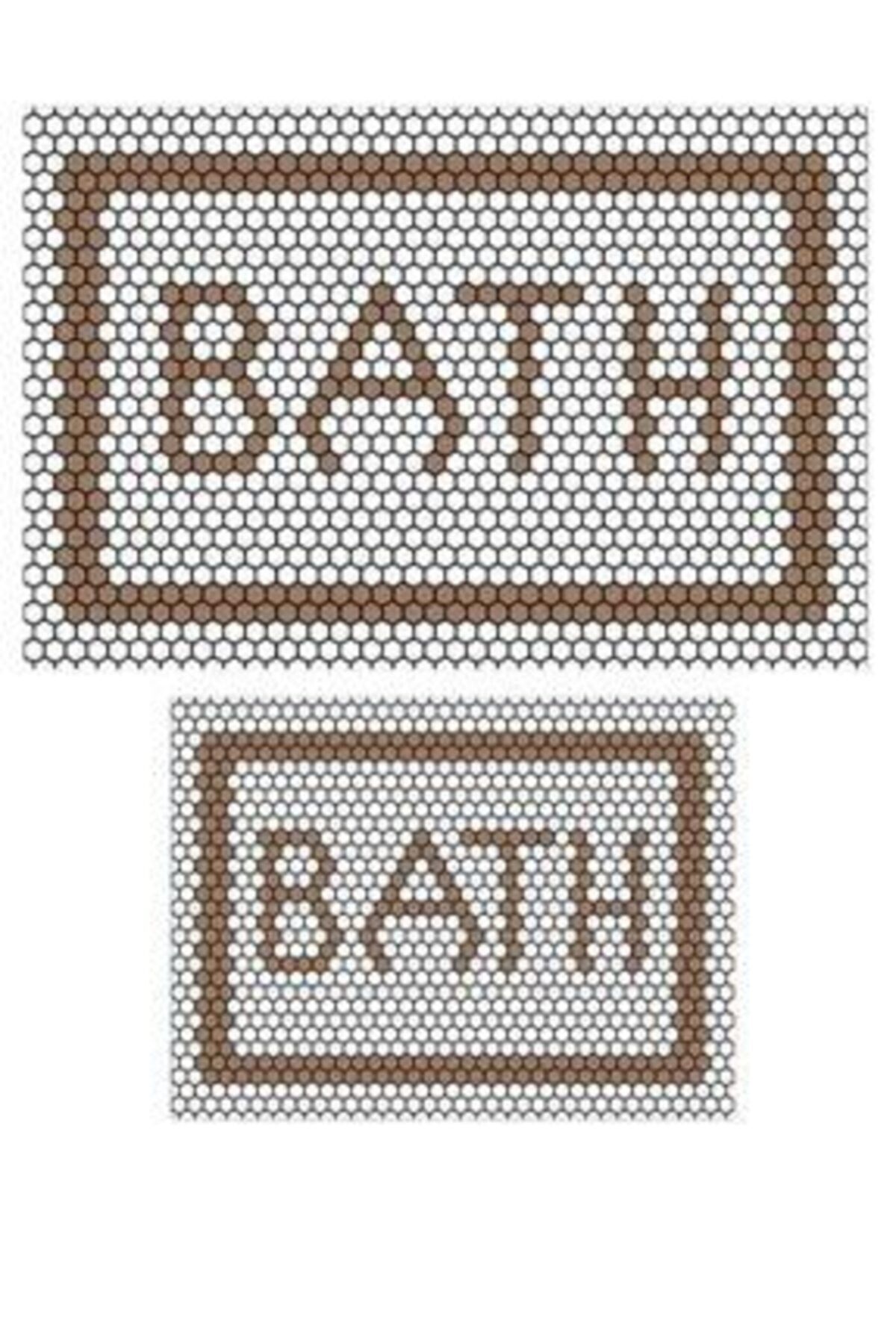 SARAZ HALI Bath Brown Kahverengi Yıkanabilir 2li Banyo Halısı