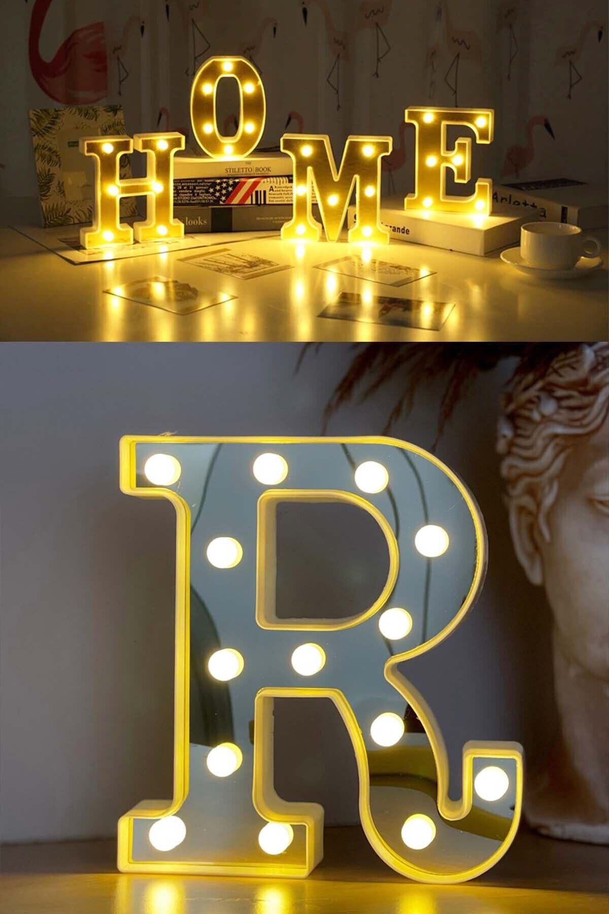 Patladı Gitti Dekoratif Led Işıklı 3d R Harfi Büyük Boy Organizasyon Doğum Günü Kutlama