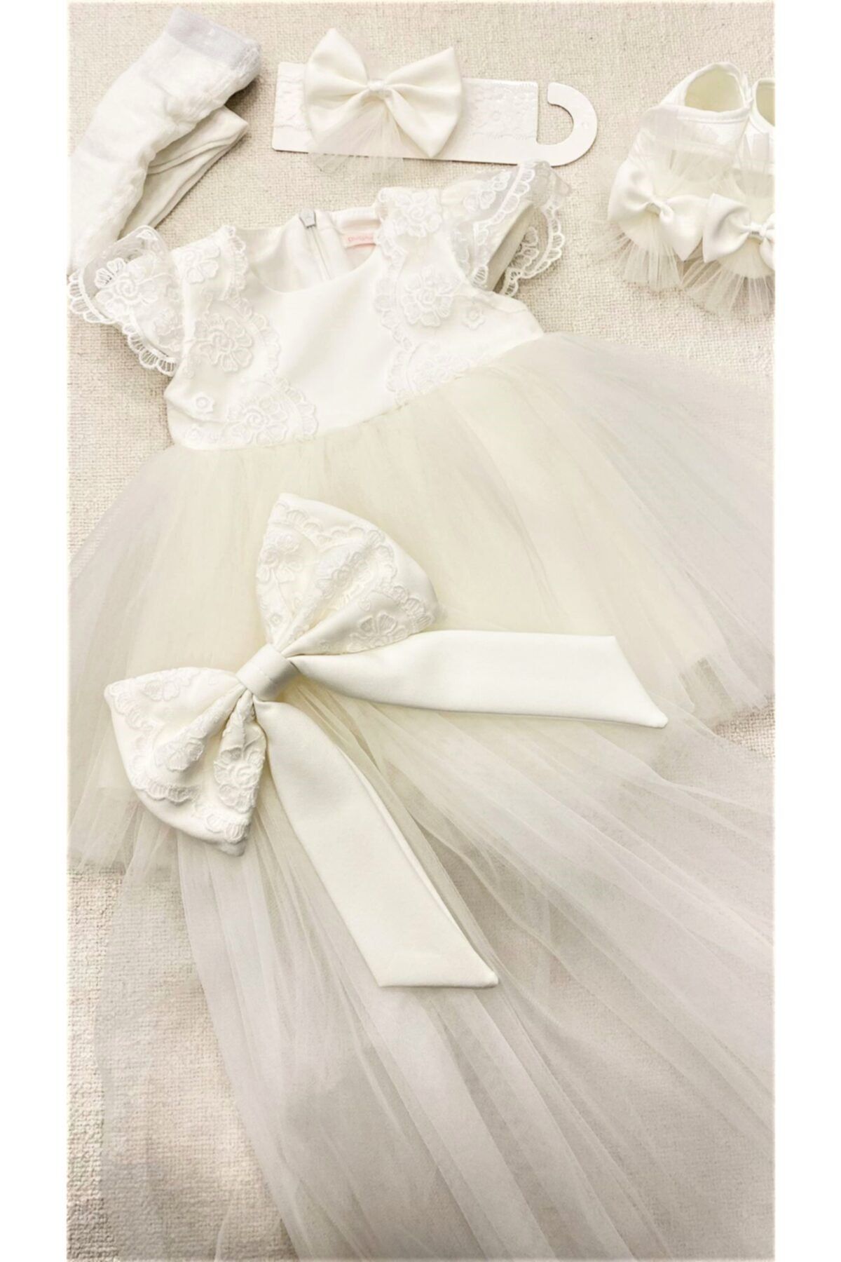 Pugi Baby Bebek Elbise Seti Dantel Detaylı Kuyruklu Model