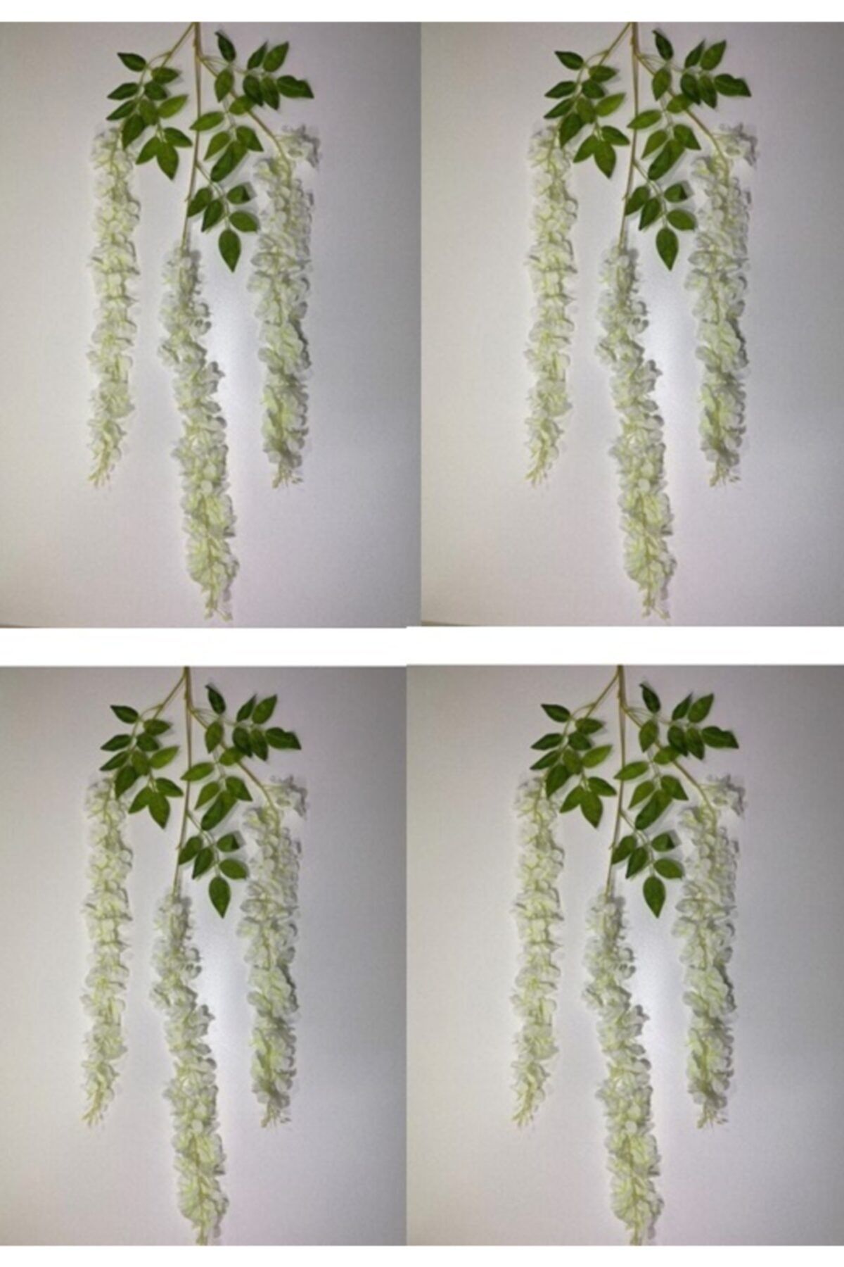 KozmoParti 4 Adet Yapay Sarkan Lüx Beyaz Akasya 60 Cm Sarkık Çiçek