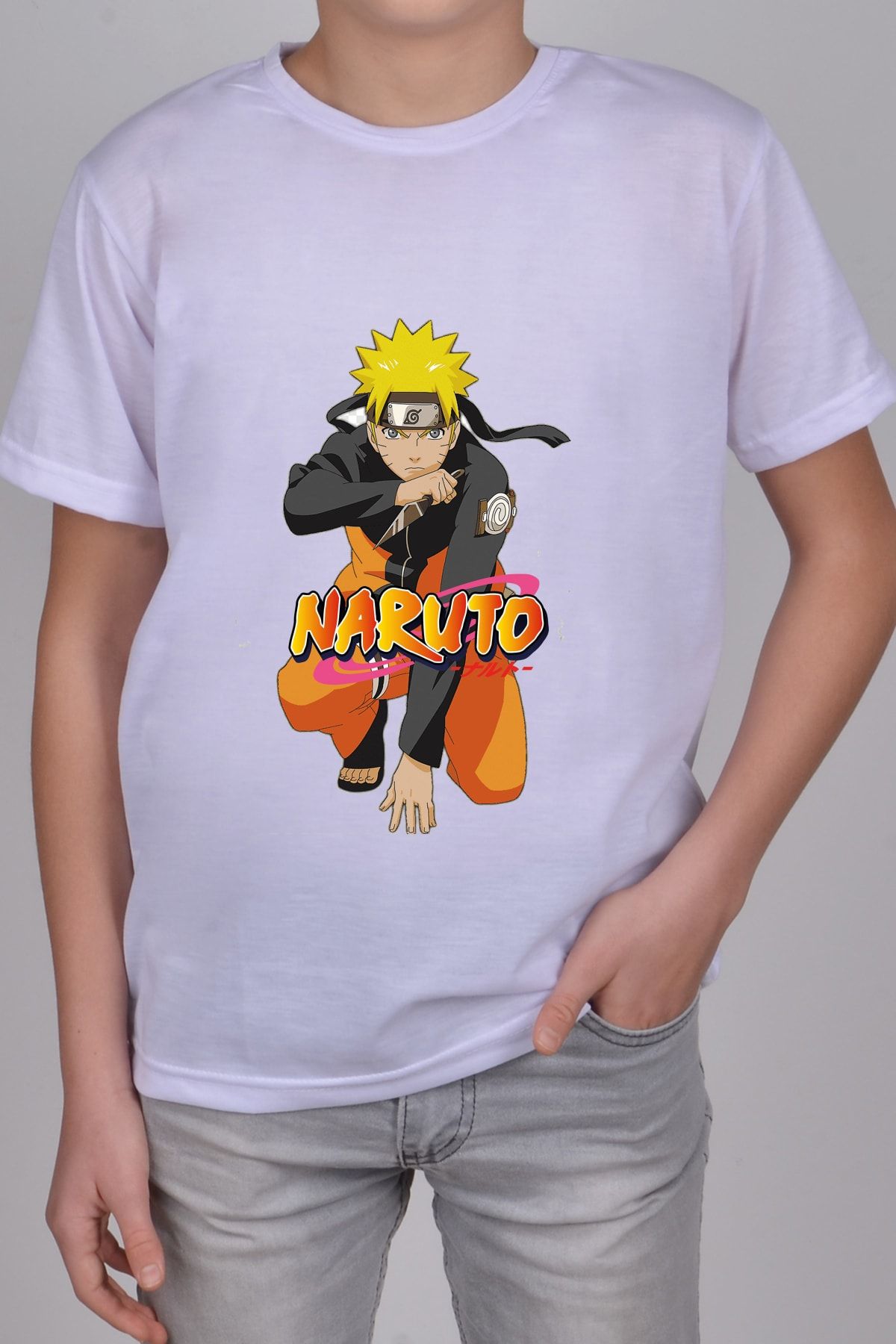 Papatya Tasarım Hediyelik Anime Naruto Çocuk Yetişkin Unisex  T-Shirt