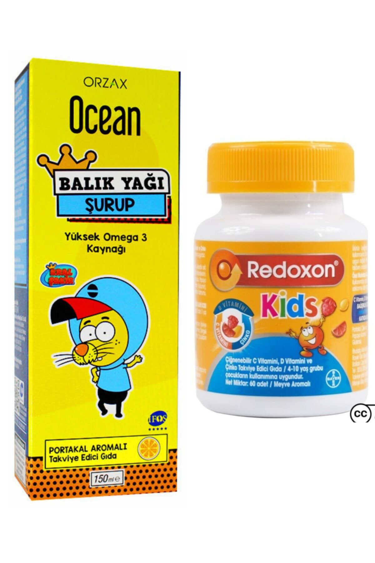 Ocean Ocean Omega 3 Portakallı Balık Yağı Şurubu 150ml Ve Redoxon Kids 60 Çiğnenebilir Tablet