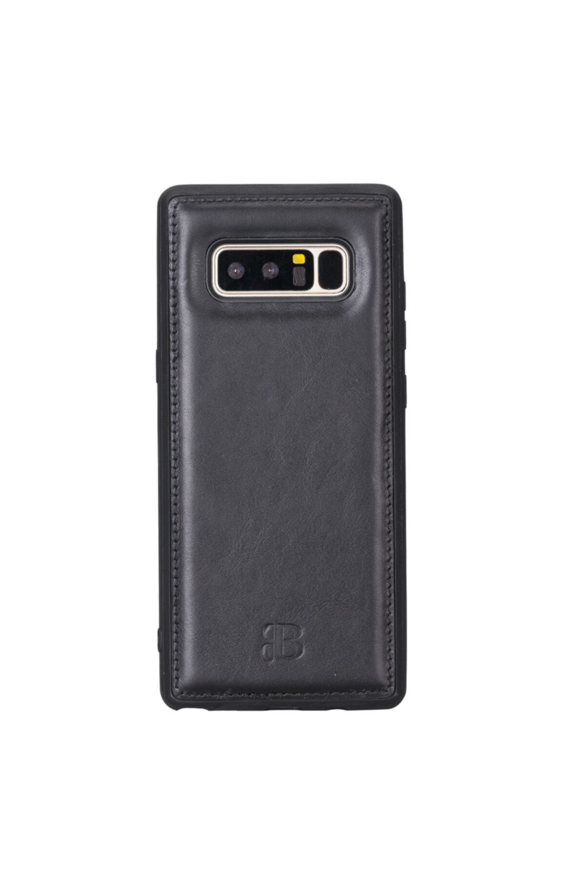 Burkley Samsung Galaxy Note 8 Uyumlu Siyah Deri Arka Telefon Kılıfı