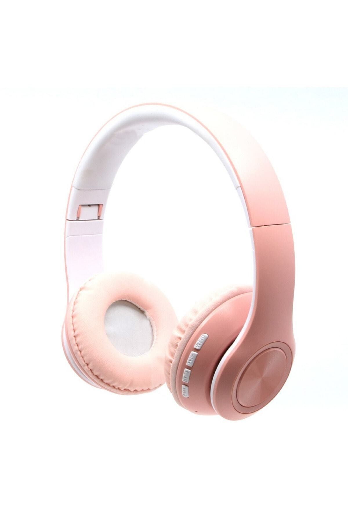 Teknoloji Gelsin Kablosuz Mikrofonlu Bluetooth Kulak Üstü Pembe Kulaklık