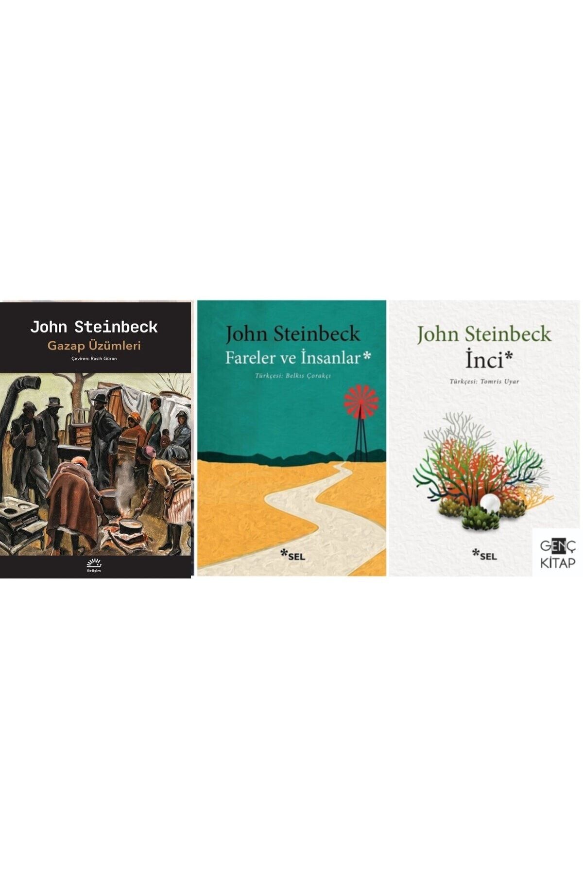 Sel Yayıncılık John Steınbeck 3 Kitap Set / Inci - Fareler Ve Insanlar - Gazap Üzümleri