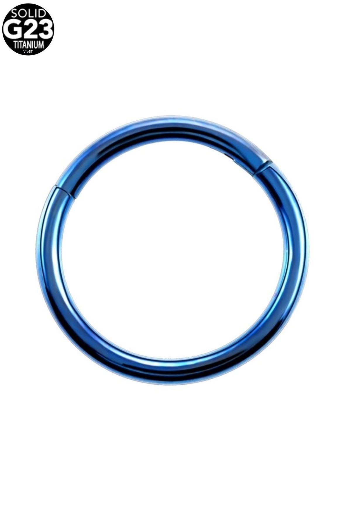 VipBT Menteşeli G23 Titanyum Kıkırdak Burun Halkası Hızma Piercing Mavi