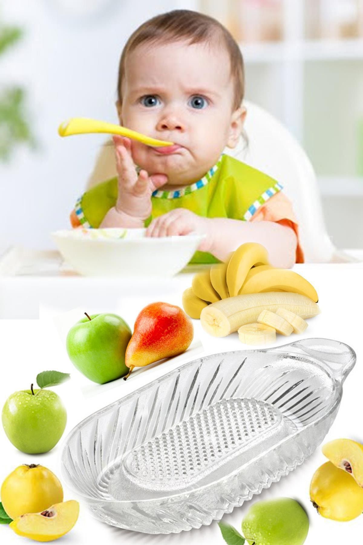 Genel Markalar Cam Elma Ve Sebze Rendesi Bebekler Için Yemek Hazırlama