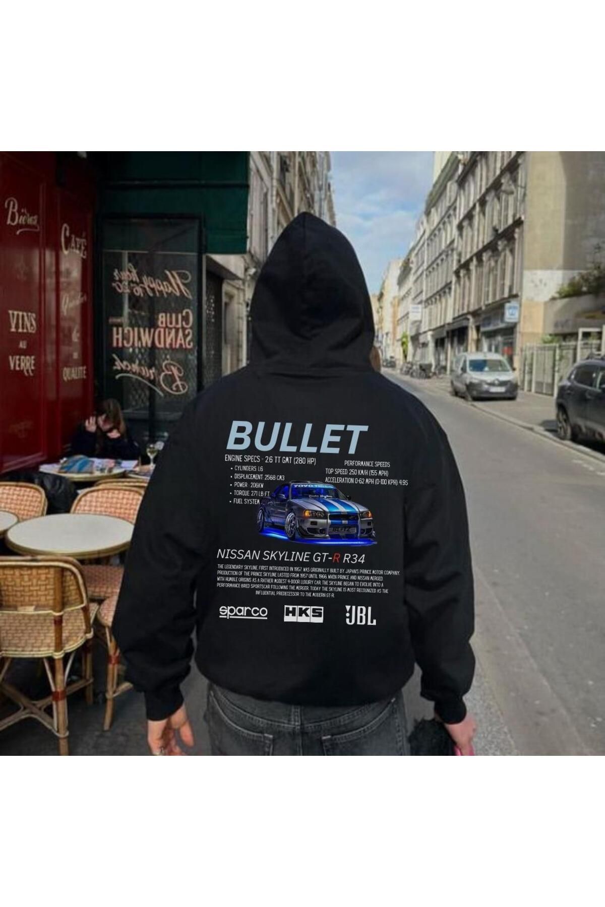 Touz Moda Unisex Nissan Bullet Cars Sweatshirt Siyah