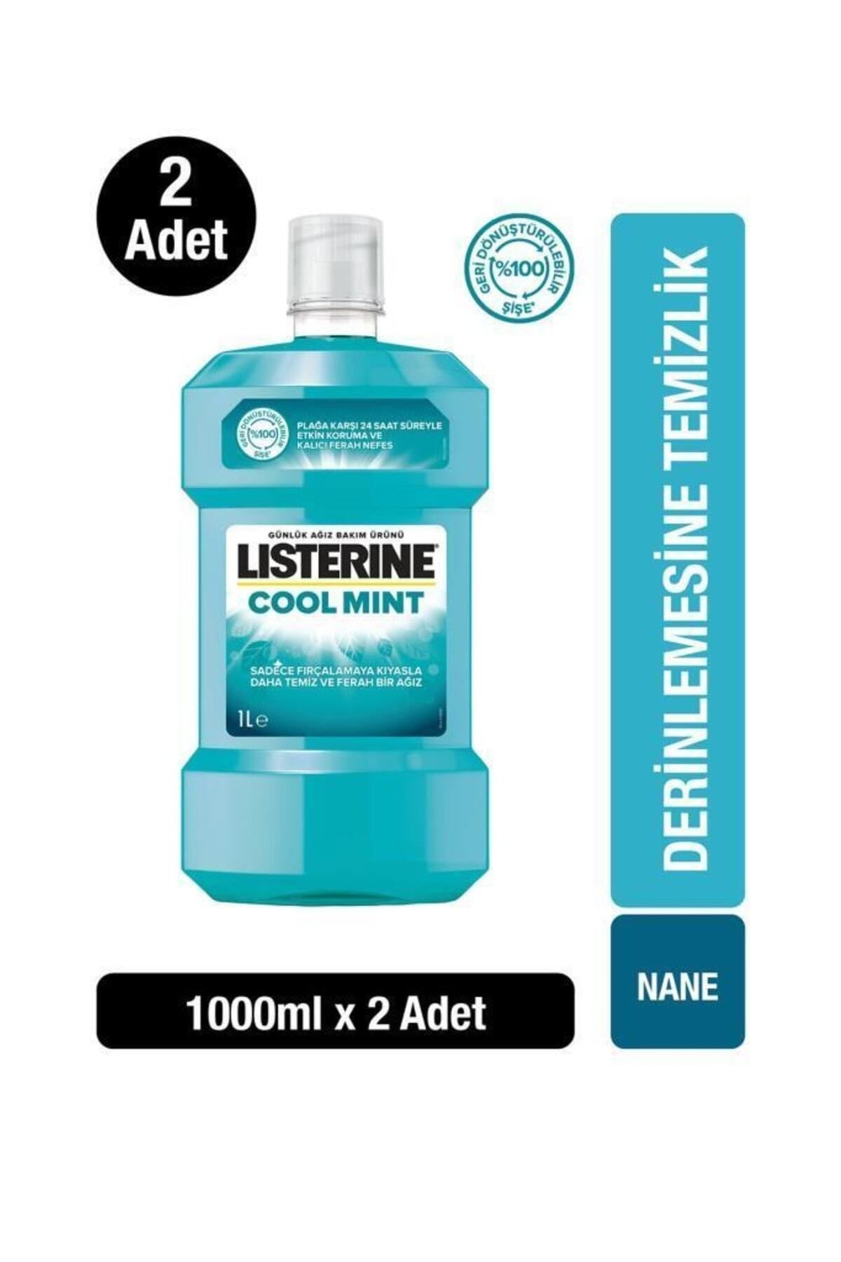 Listerine Cool Mint Ağız Bakım Suyu 1000 ml X 2