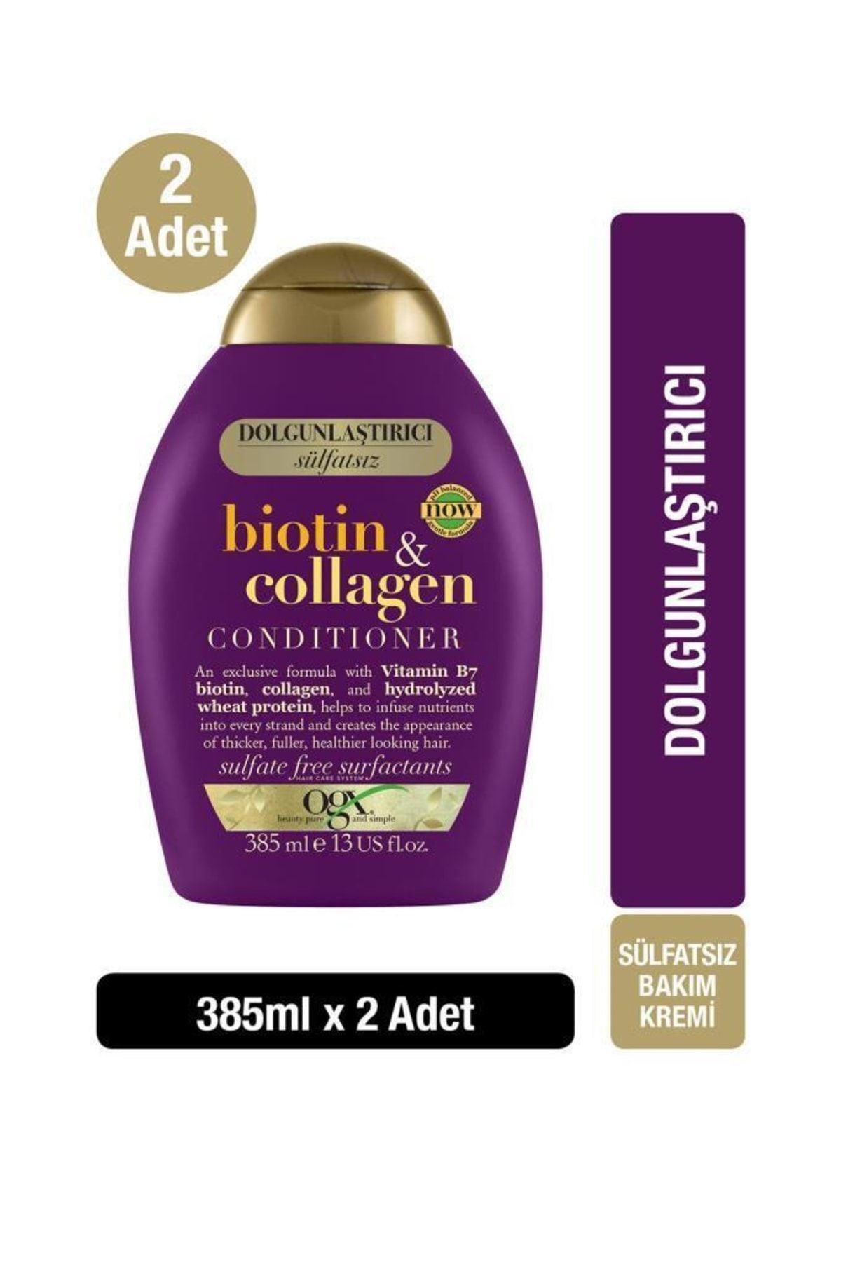 OGX Dolgunlaştirici Biotin & Kolajen Sülfatsız Saç Bakim Kremi 385 ml X 2 Adet