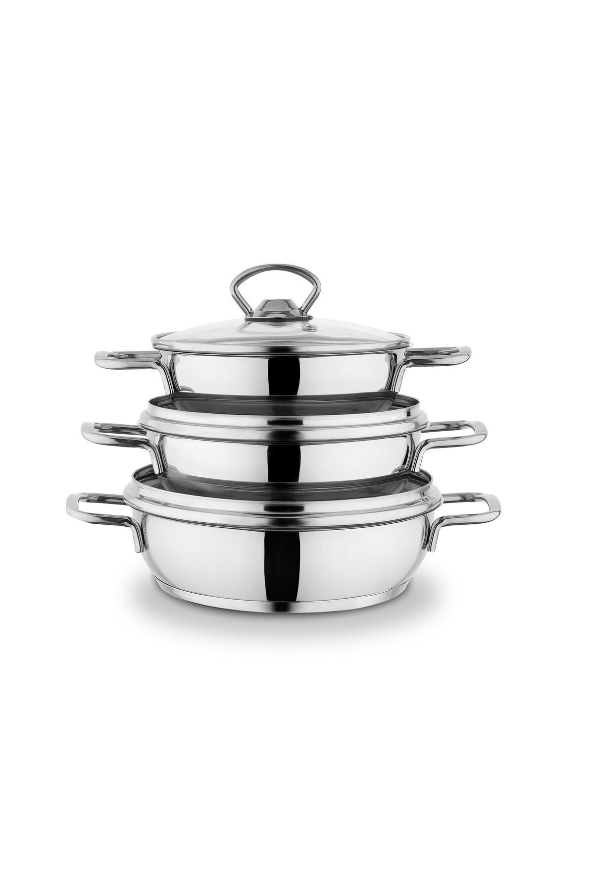 Schafer Cookhaus Çelik Sahan Seti-6 Parça-gümüş