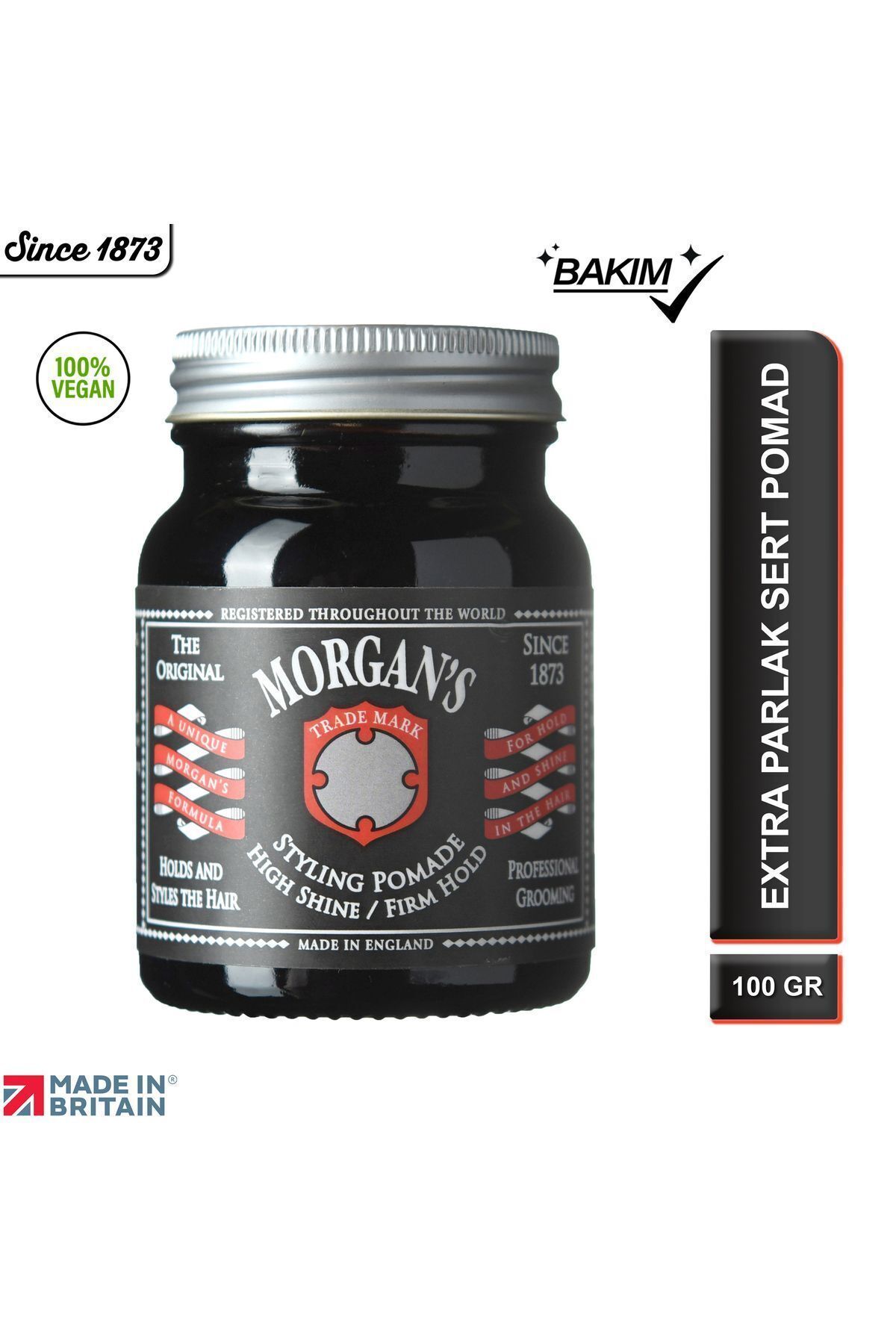 Morgan's Pomade Morgan's High Shine Sert Tutuş, Parlaklık Veren Şekillendirici Pomat (BLACK LABEL) 100gr