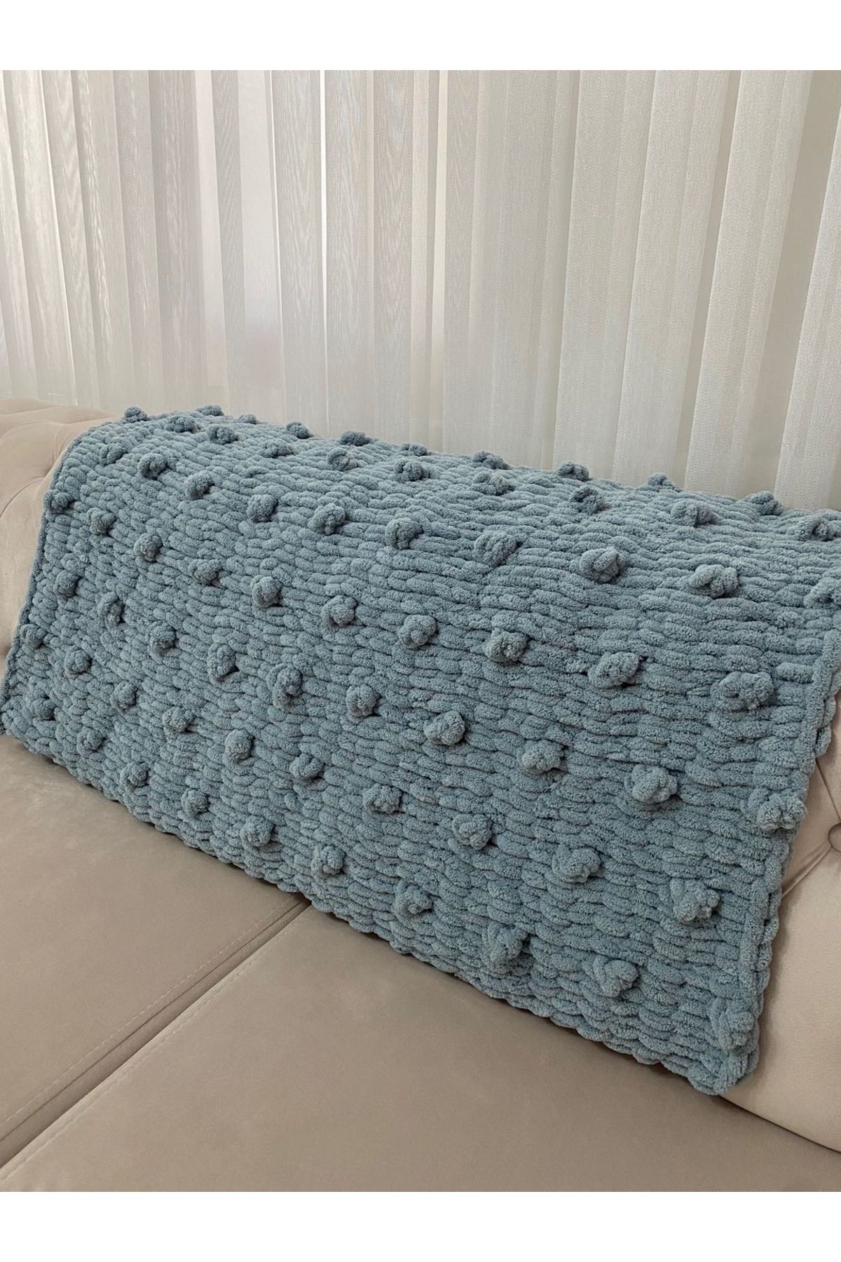 babyist Alize El Örgüsü Ponponlu Bebek Battaniyesi