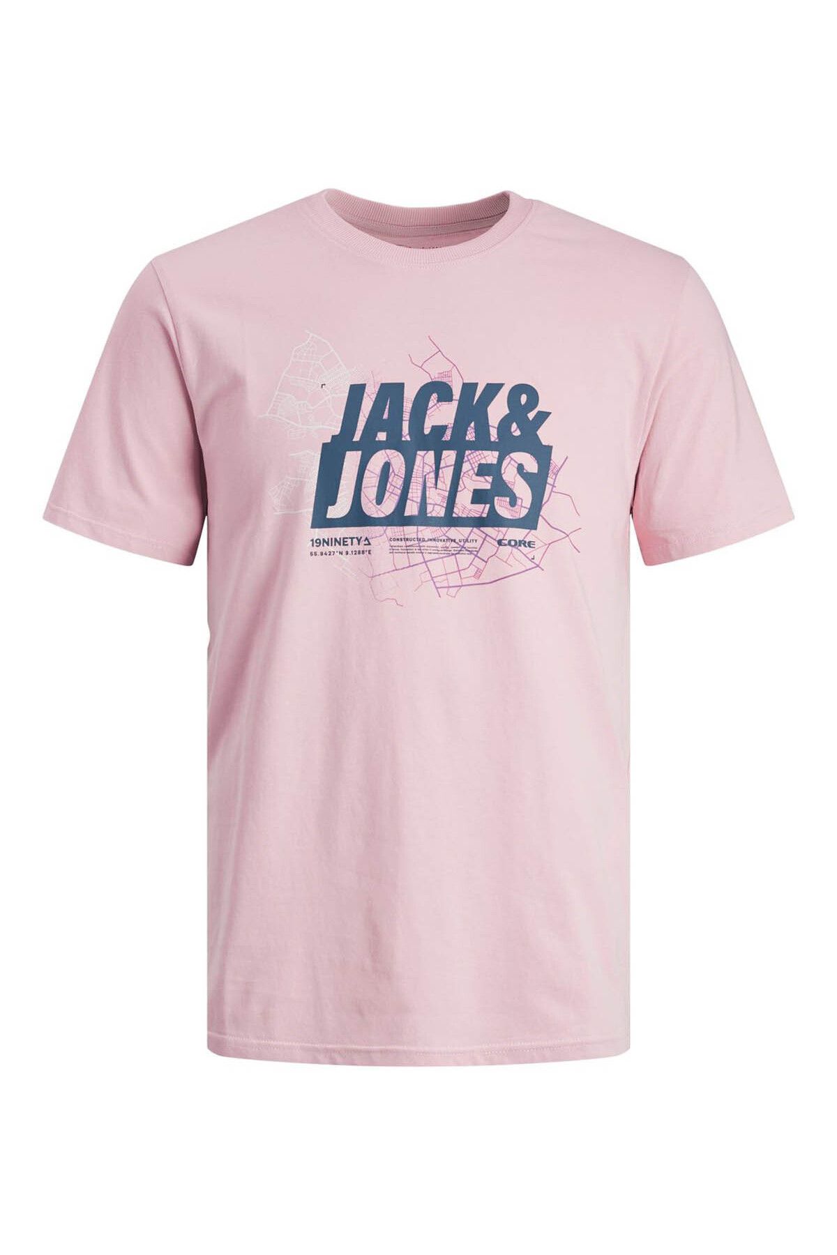 Jack & Jones Erkek T-shirt Pembe 12257908 Jcomap Summer Logo Tee Ss