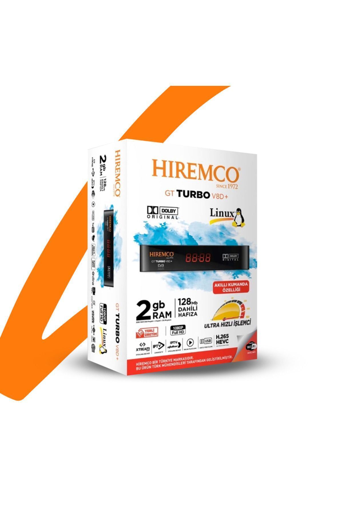 Hiremco Gt Turbo V8d Wıfı Canaklı Canaksız Sınırsız Tv Paketi Uydu Alıcısı