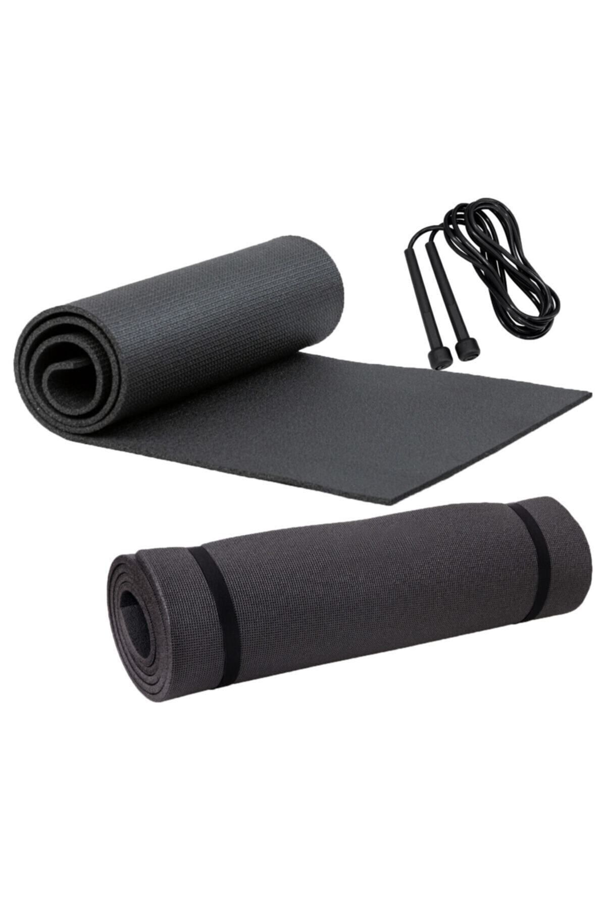 Genel Markalar Siyah Pilates Minderi Ve Yoga Egzersiz Matı 6,5mm + Atlama Ipi