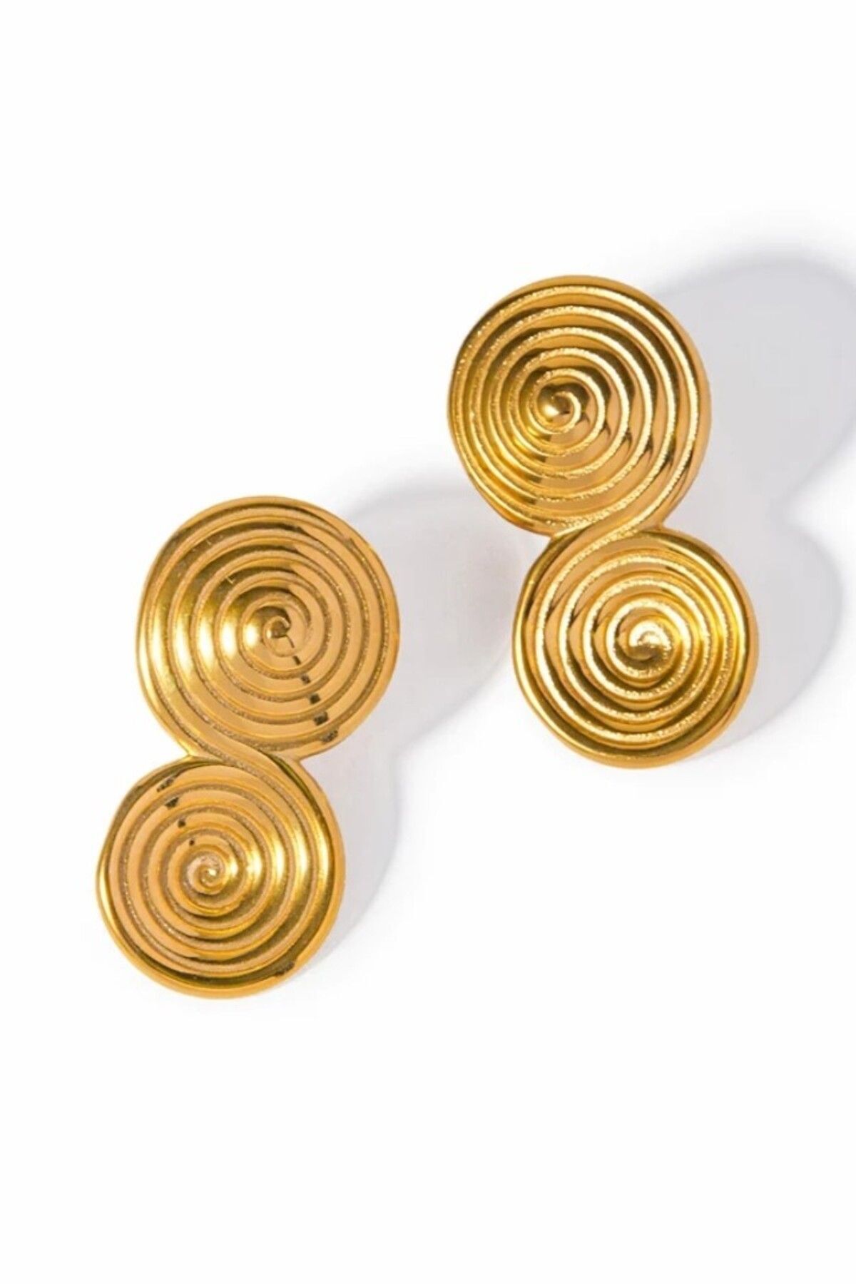 KYOLA DESİGN Spiral Üç Boyutlu Gold Küpe