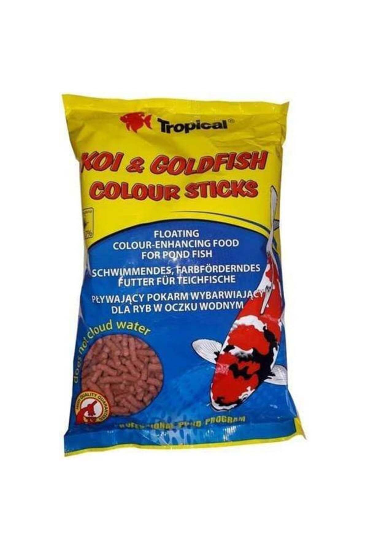 Tropical Koi Goldfish Colour Sticks Havuz Balıkları Için Renklendirici Temel Balık Yemi 100 ml 90 gr